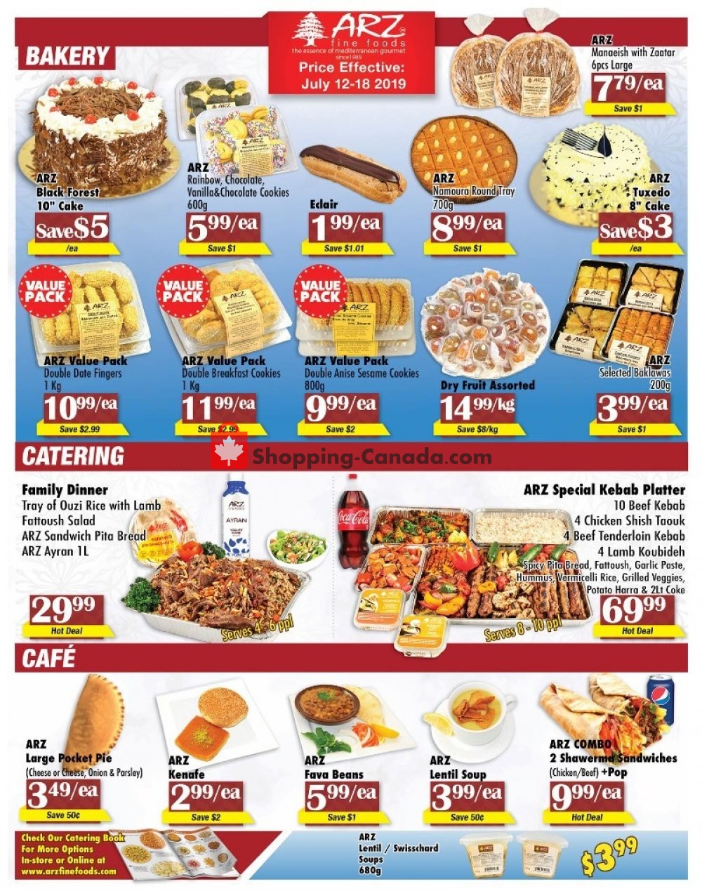 Arz Fine Foods flyer from Friday July 12, 2019 to Thursday July 18, 2019 - page 1