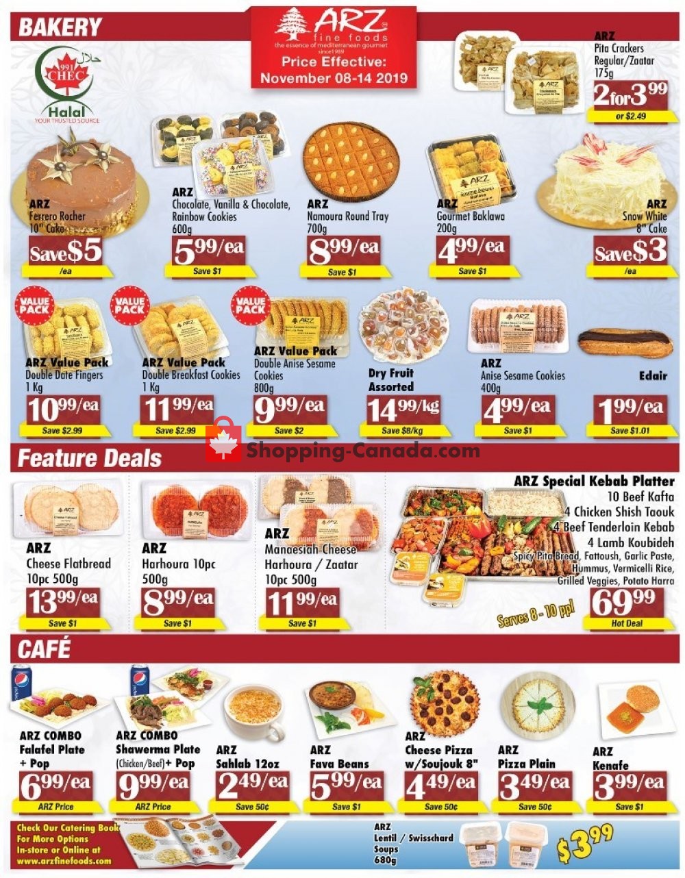 Arz Fine Foods flyer from Friday November 8, 2019 to Thursday November 14, 2019 - page 1