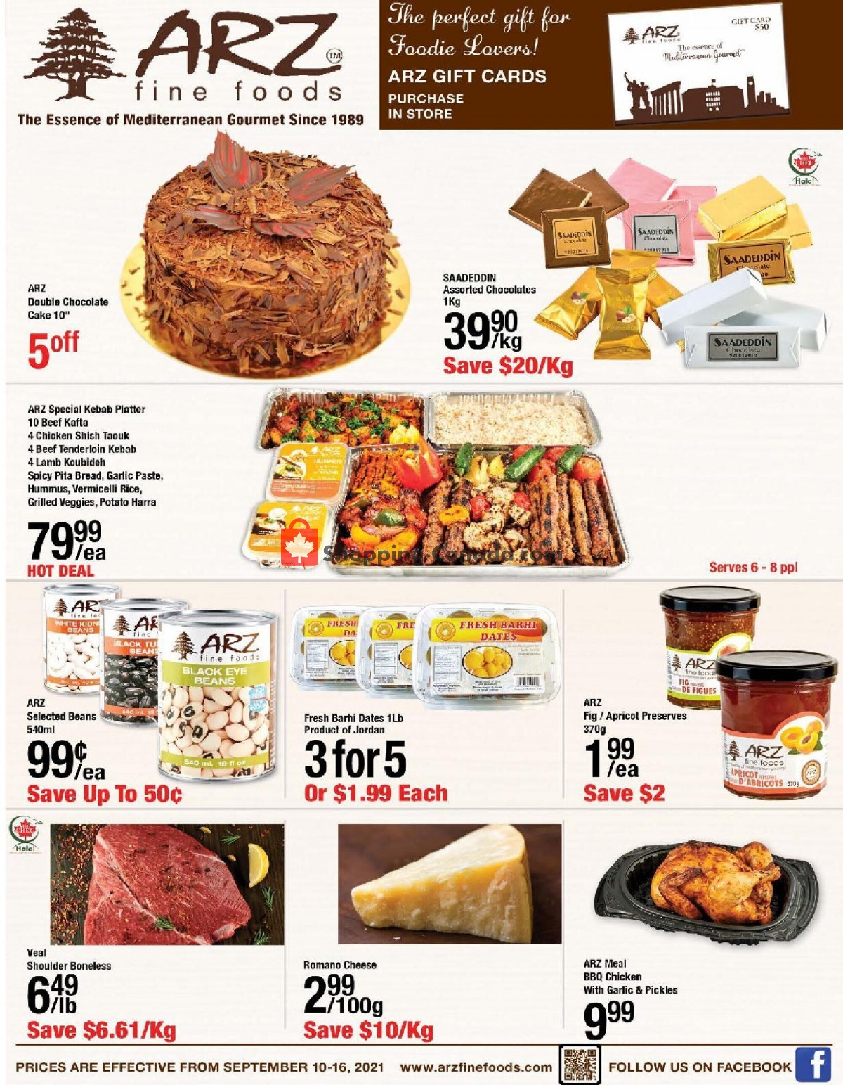 Arz Fine Foods flyer from Friday September 10, 2021 to Thursday September 16, 2021 - page 1