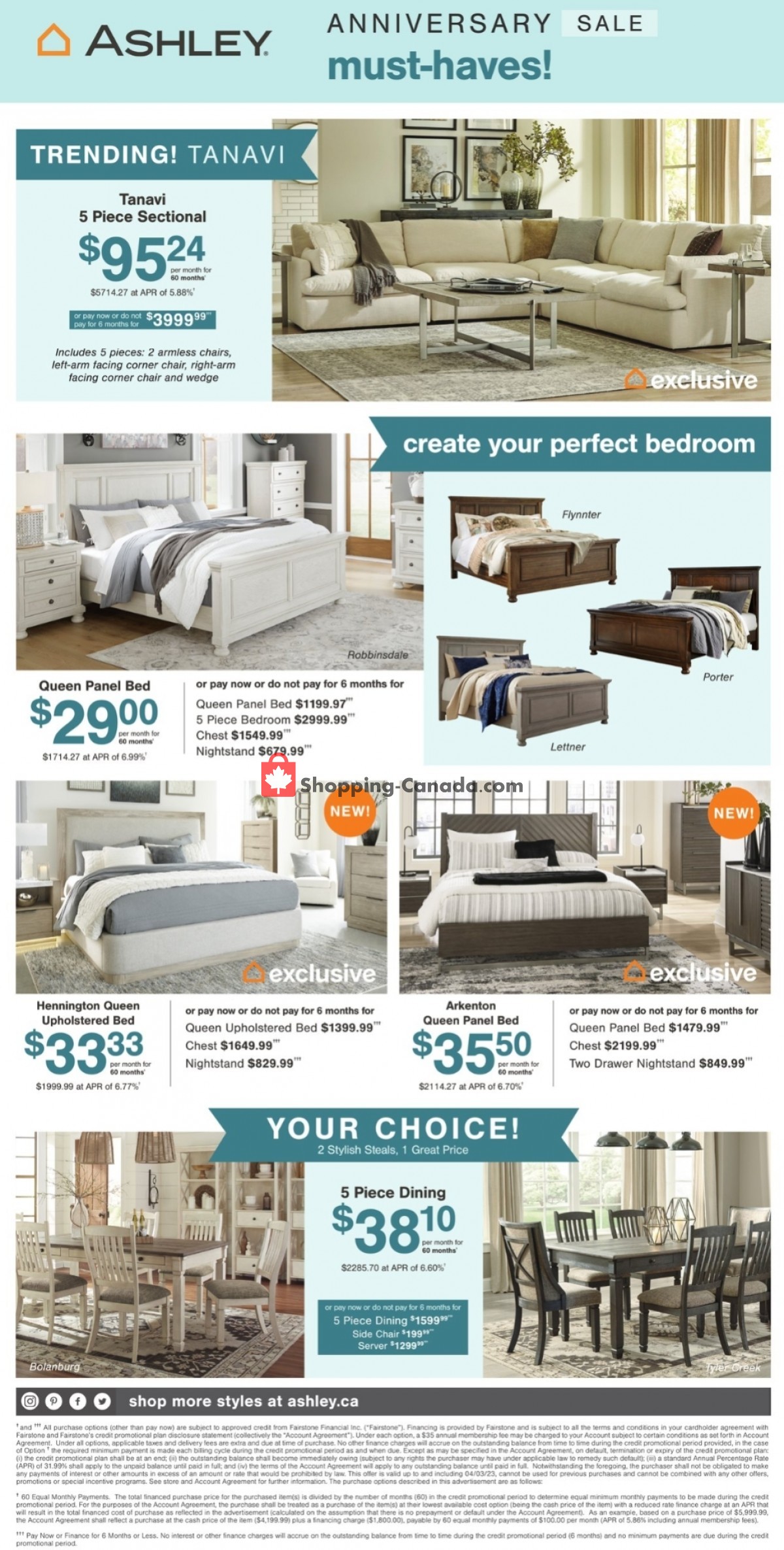 ASHLEY HOMESTORE Canada, flyer (Anniversary Sale ON) March 24
