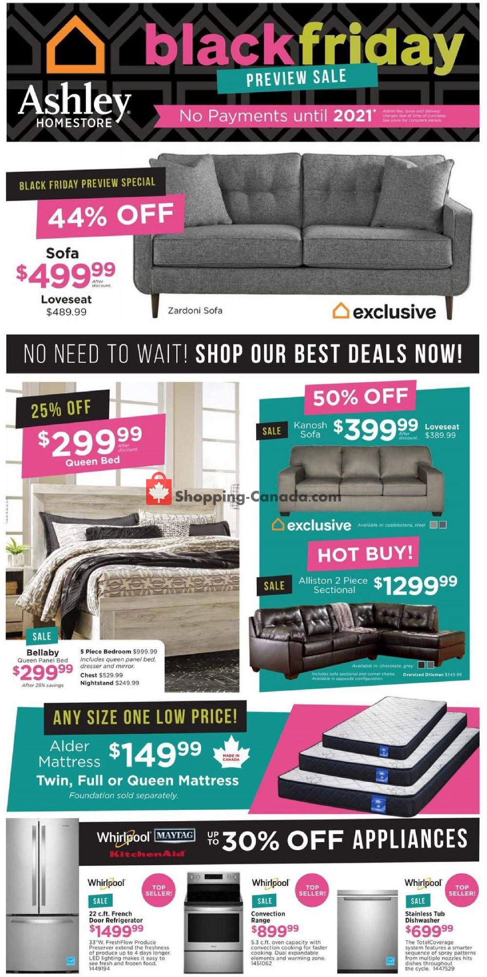 ASHLEY HOMESTORE Canada, flyer (Black Friday Preview Sale West