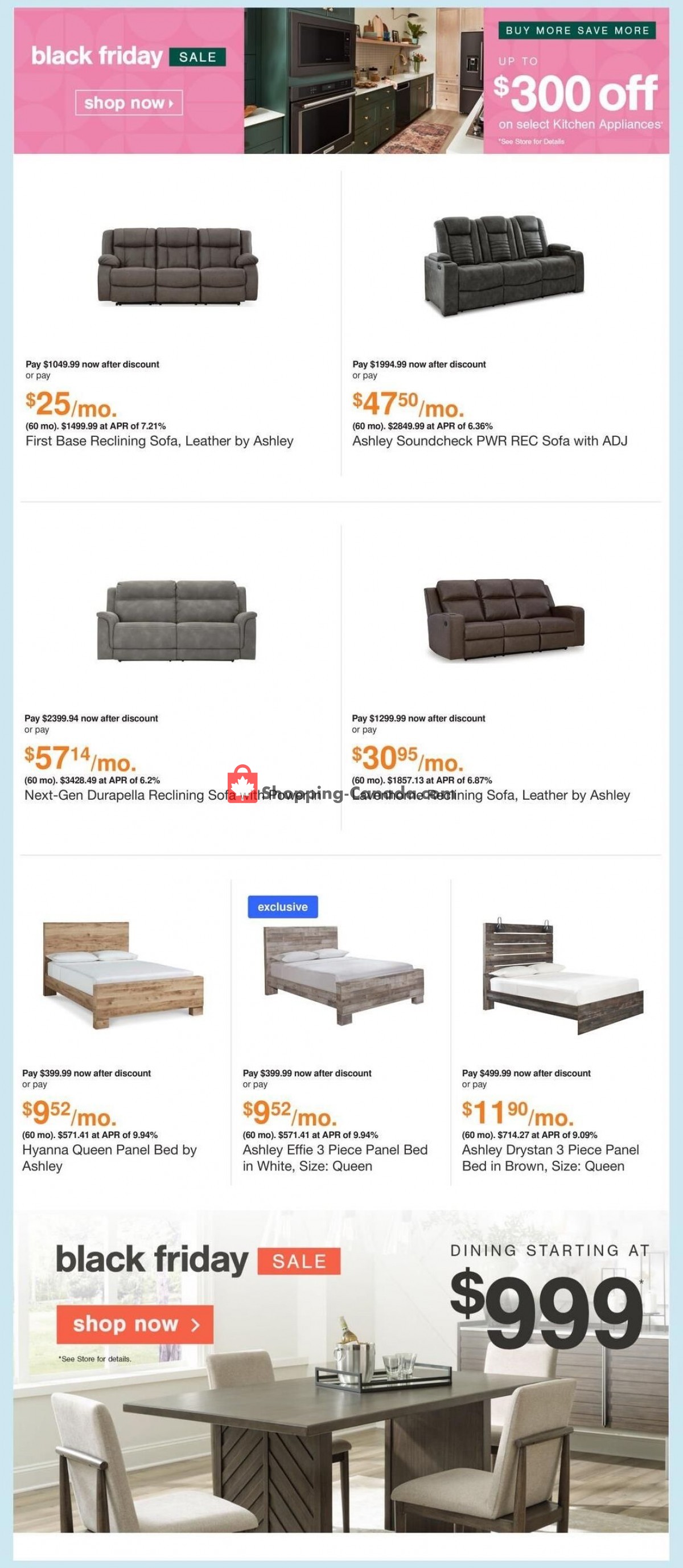ASHLEY HOMESTORE Canada, flyer (Black Friday Sale ON) November 24 November 27, 2023