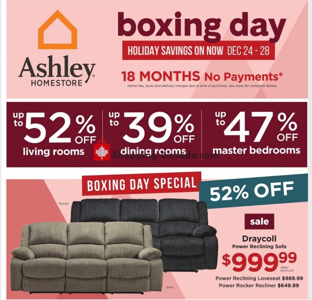 ASHLEY HOMESTORE Canada, flyer (Boxing Day ON) December 23