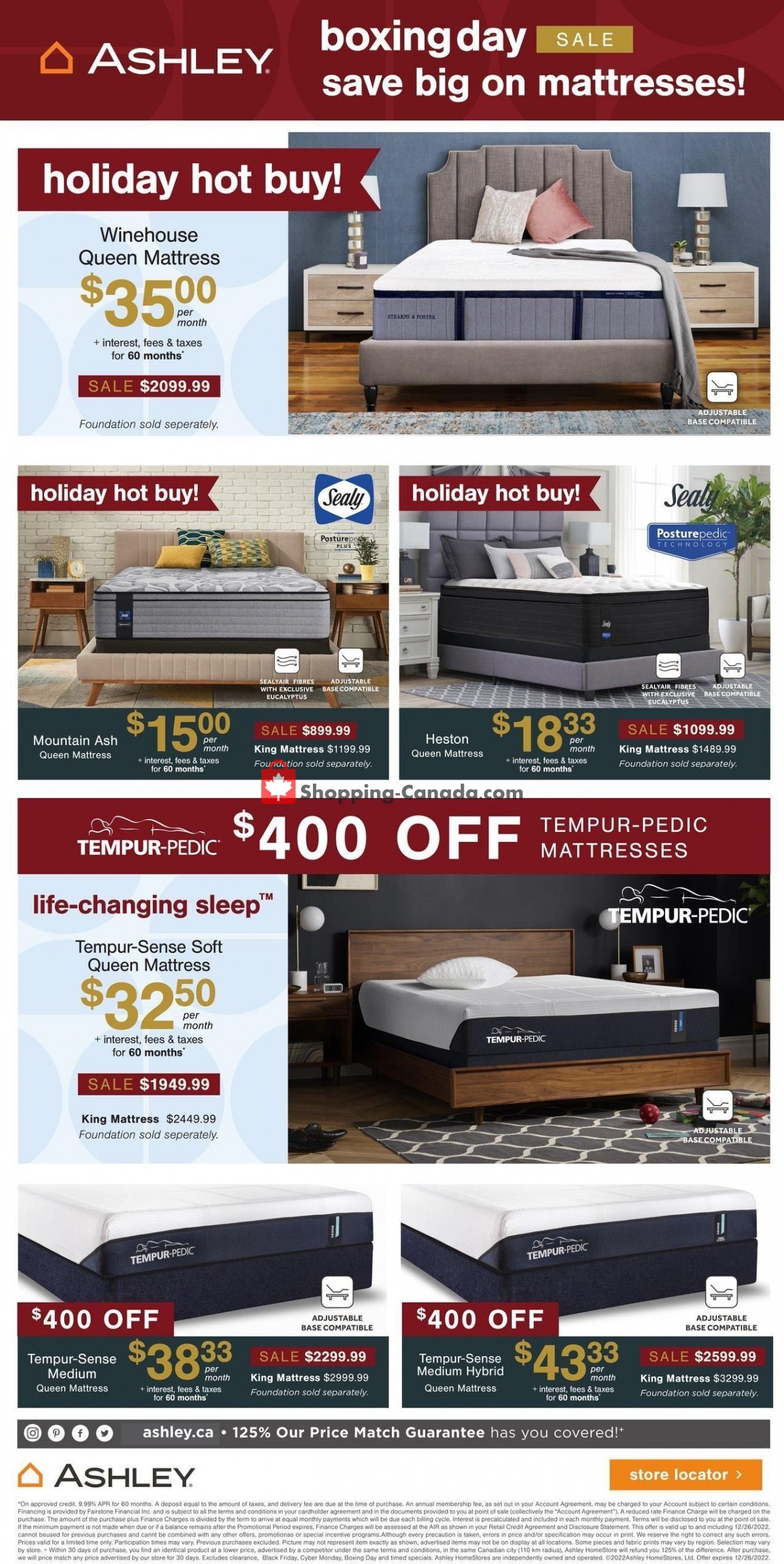 ASHLEY HOMESTORE Canada, flyer (Boxing Day Sale ON) December 23
