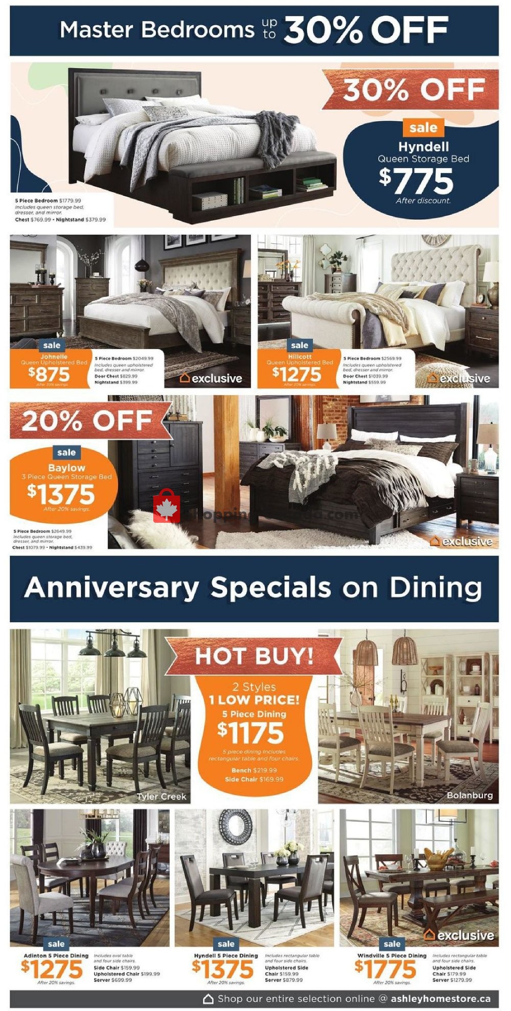 ASHLEY HOMESTORE Canada, flyer (Special Event ON) March 12 April