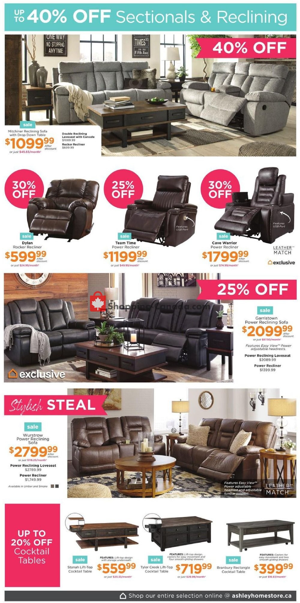 ASHLEY HOMESTORE Canada, flyer (Special Offer West) July 16 July