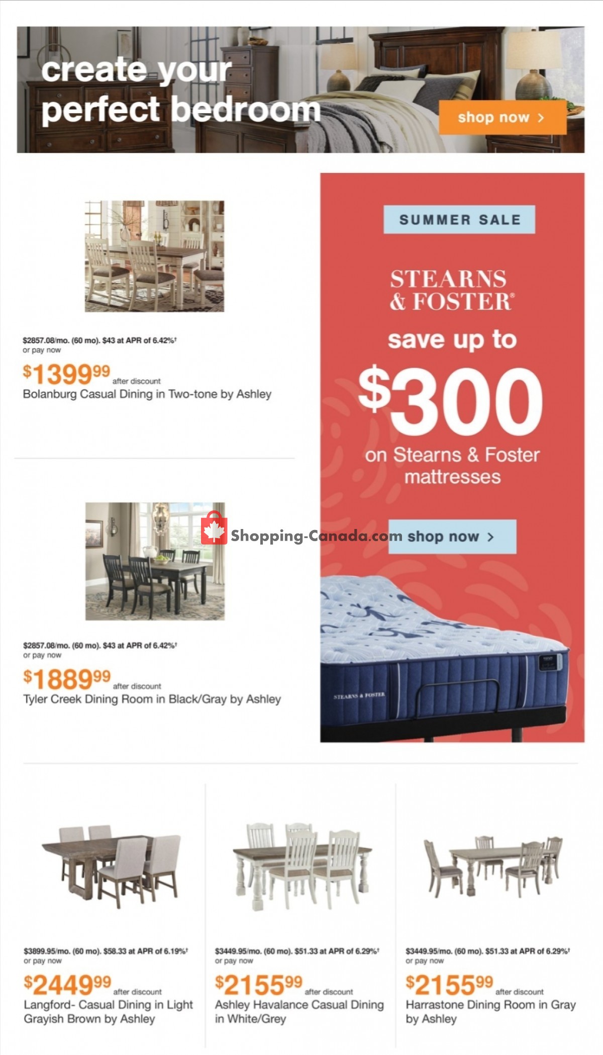 ASHLEY HOMESTORE Canada, flyer (Summer Sale West) May 30 June 19