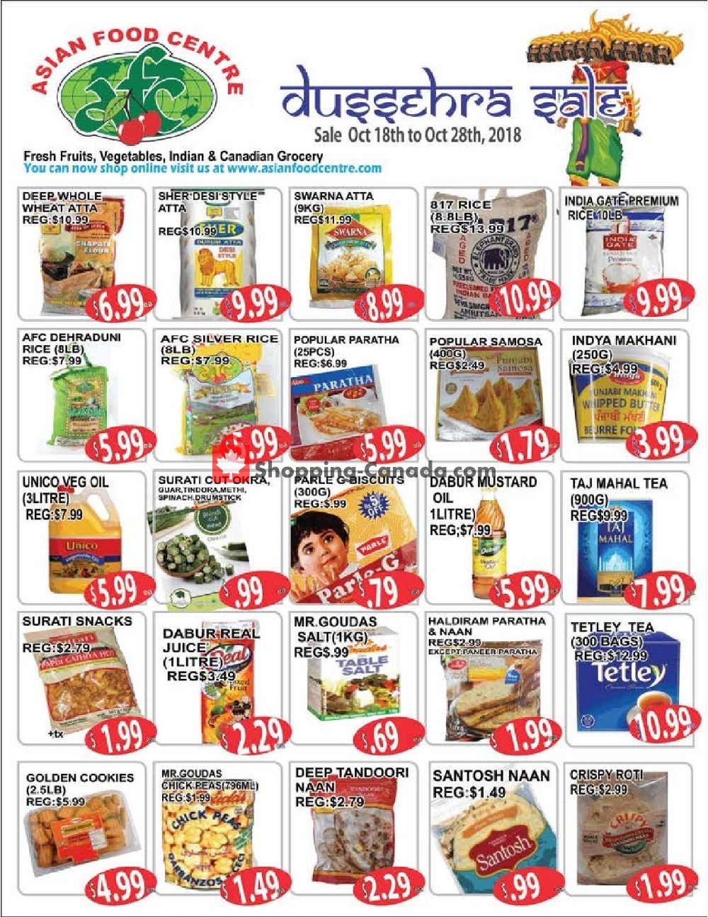 Asian Food Centre flyer from Thursday October 18, 2018 to Sunday October 28, 2018 - page 1