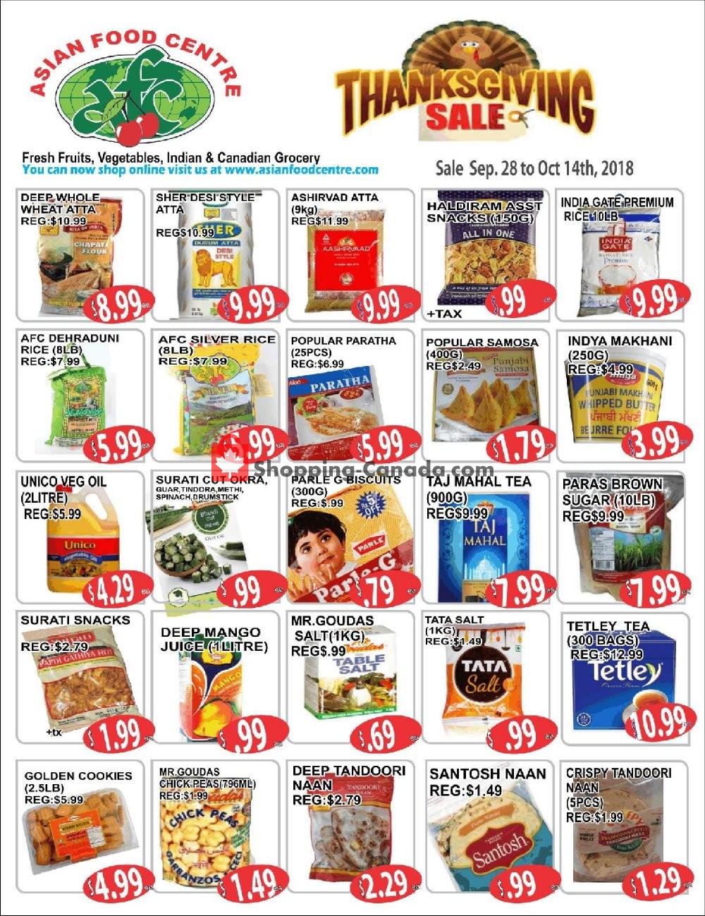 Asian Food Centre flyer from Friday September 28, 2018 to Sunday October 14, 2018 - page 1