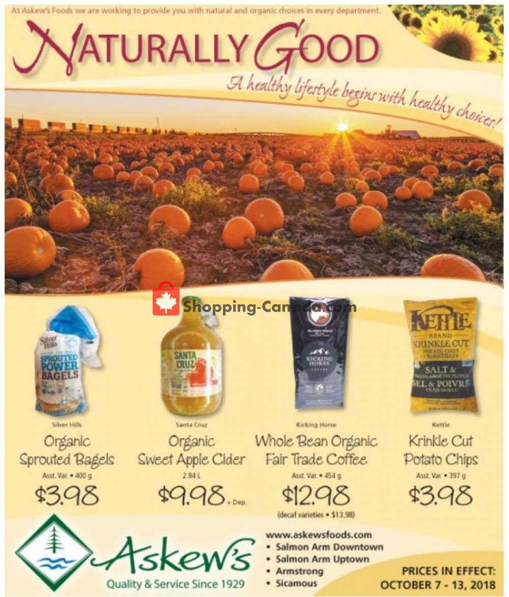 Askews Foods flyer from Sunday October 7, 2018 to Saturday October 13, 2018 - page 1