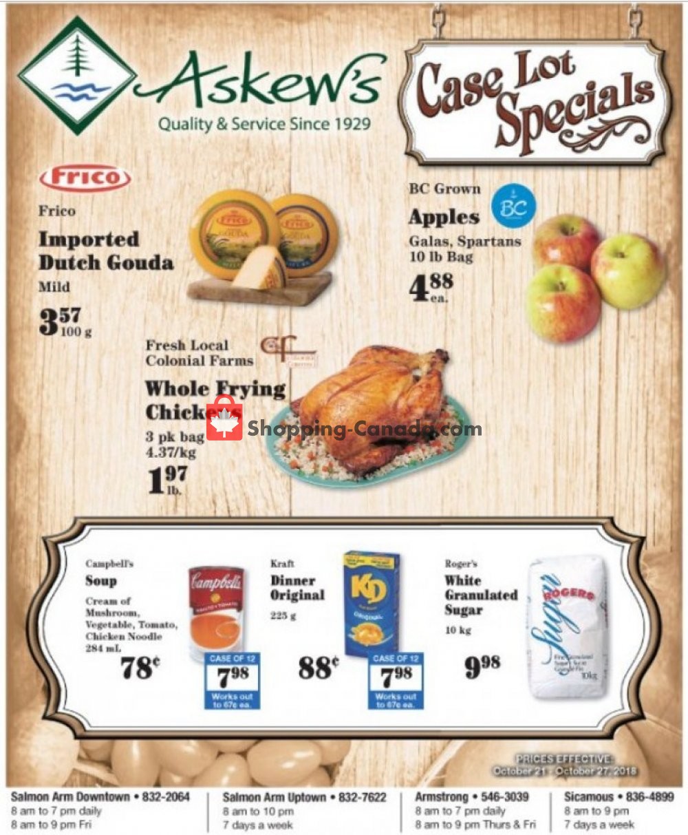 Askews Foods flyer from Sunday October 21, 2018 to Saturday October 27, 2018 - page 1