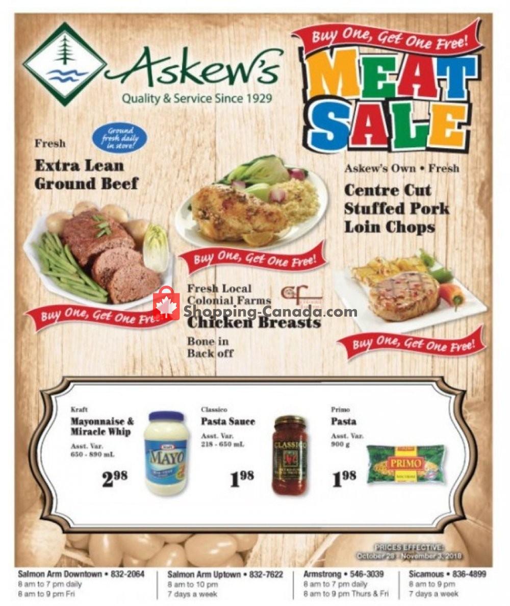 Askews Foods flyer from Sunday October 28, 2018 to Saturday November 3, 2018 - page 1