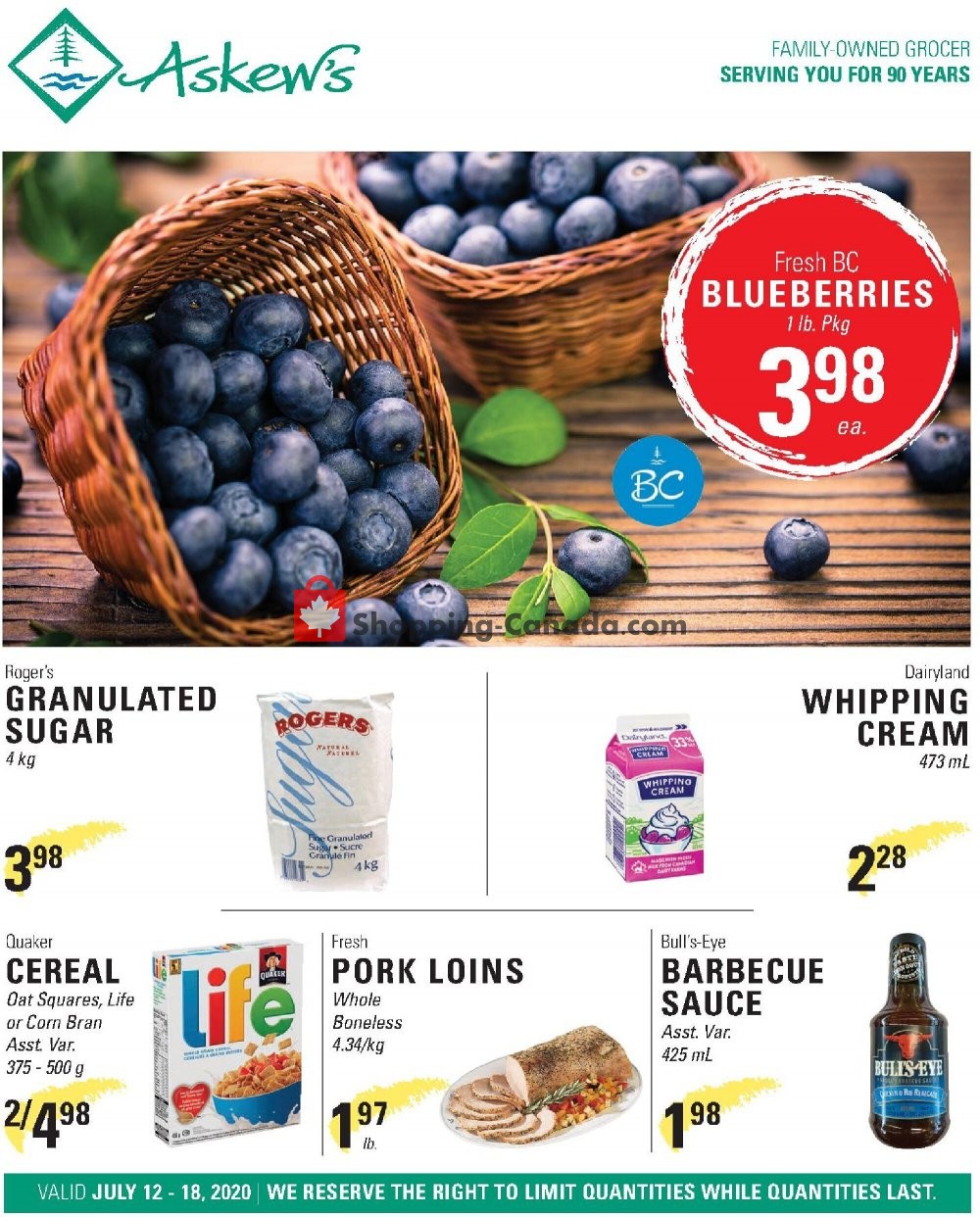 Askews Foods flyer from Sunday July 12, 2020 to Saturday July 18, 2020 - page 1