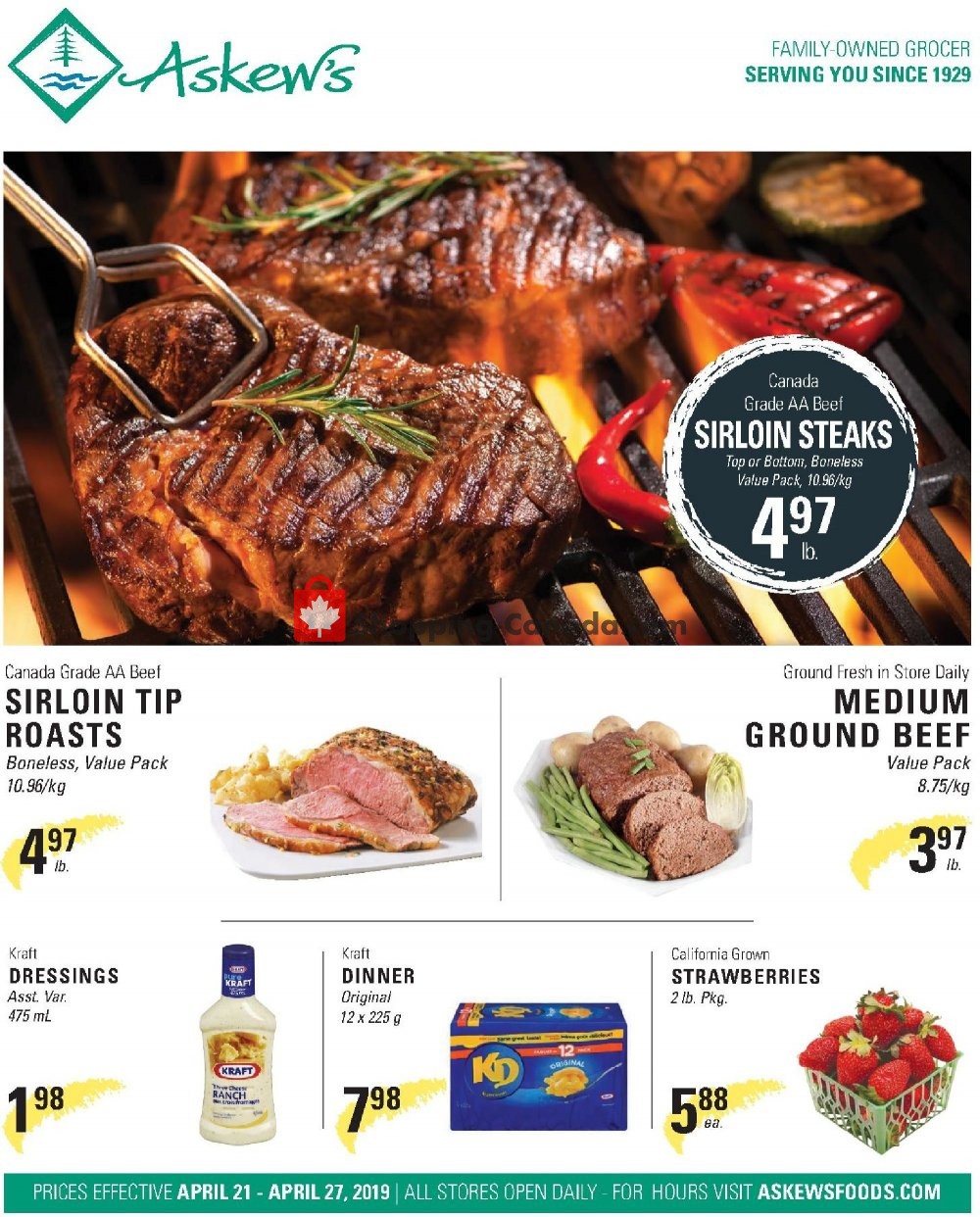 Askews Foods flyer from Sunday April 21, 2019 to Saturday April 27, 2019 - page 1