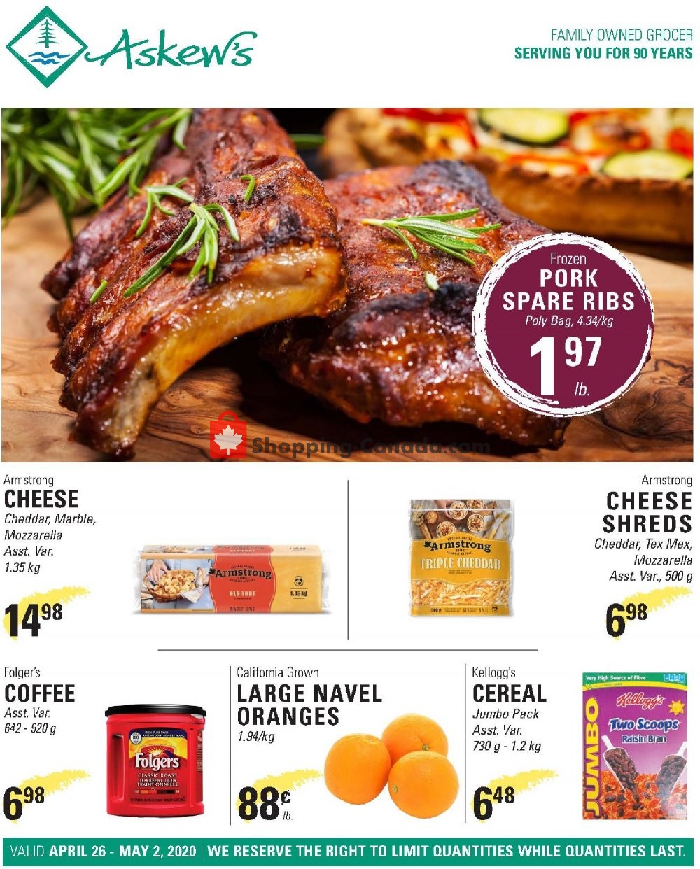 Askews Foods flyer from Sunday April 26, 2020 to Saturday May 2, 2020 - page 1