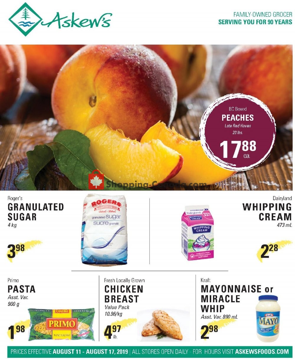 Askews Foods flyer from Sunday August 11, 2019 to Saturday August 17, 2019 - page 1