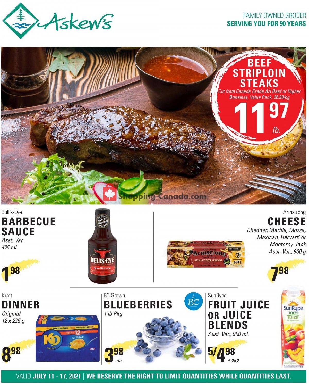 Askews Foods flyer from Sunday July 11, 2021 to Saturday July 17, 2021 - page 1