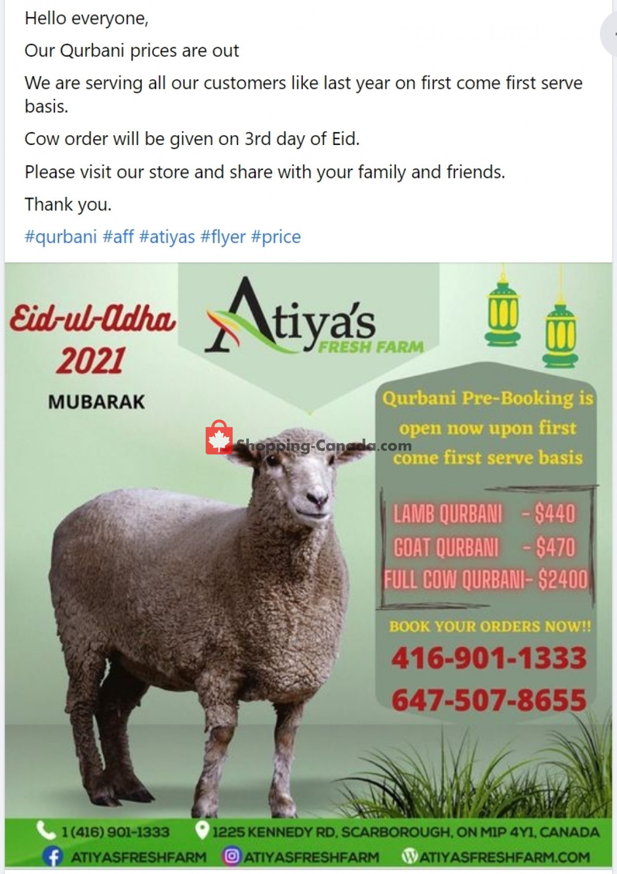 Atiya's Fresh Farm flyer from Thursday July 15, 2021 to Wednesday July 21, 2021 - page 1