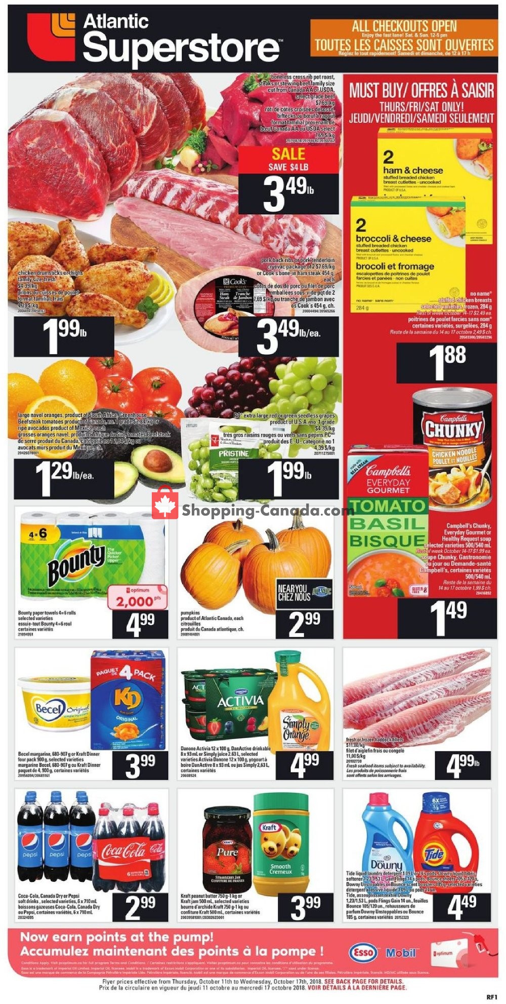 Atlantic Superstore flyer from Thursday October 11, 2018 to Wednesday October 17, 2018 - page 1