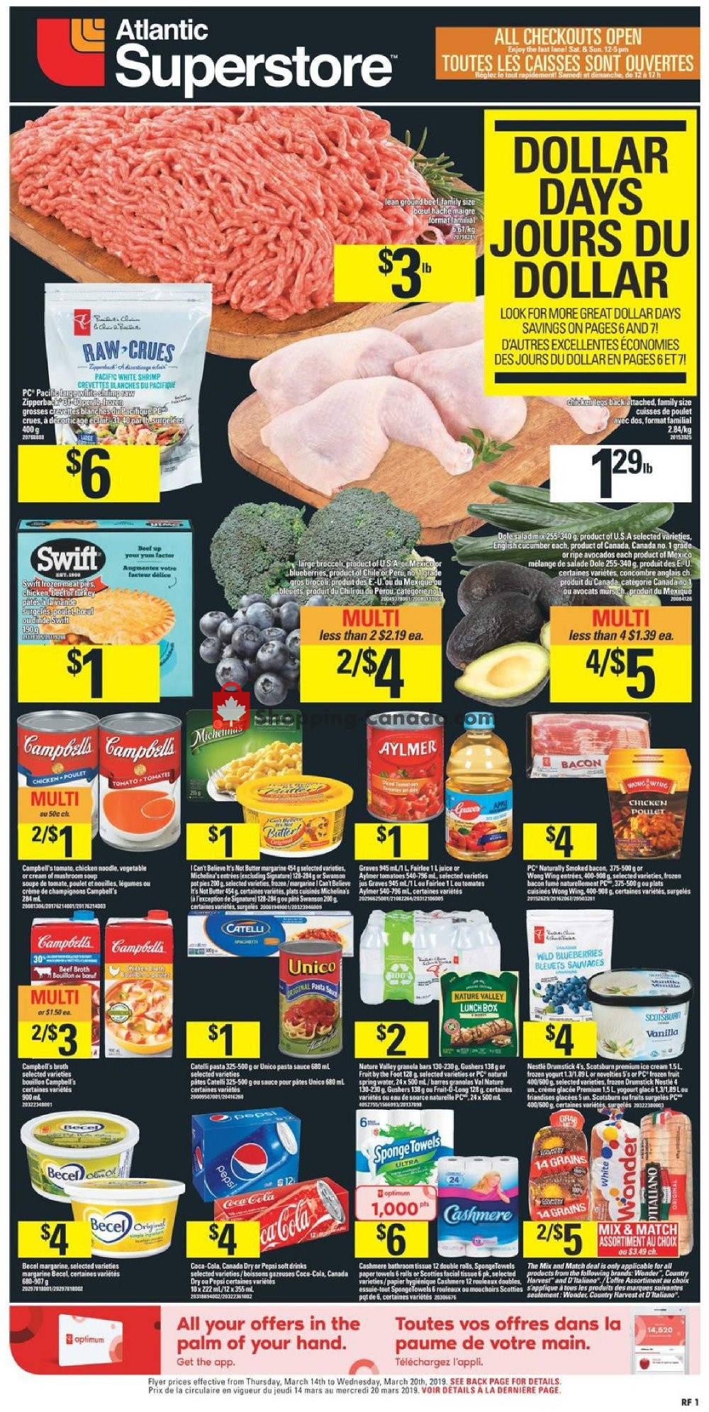 Atlantic Superstore flyer from Thursday March 14, 2019 to Wednesday March 20, 2019 - page 1