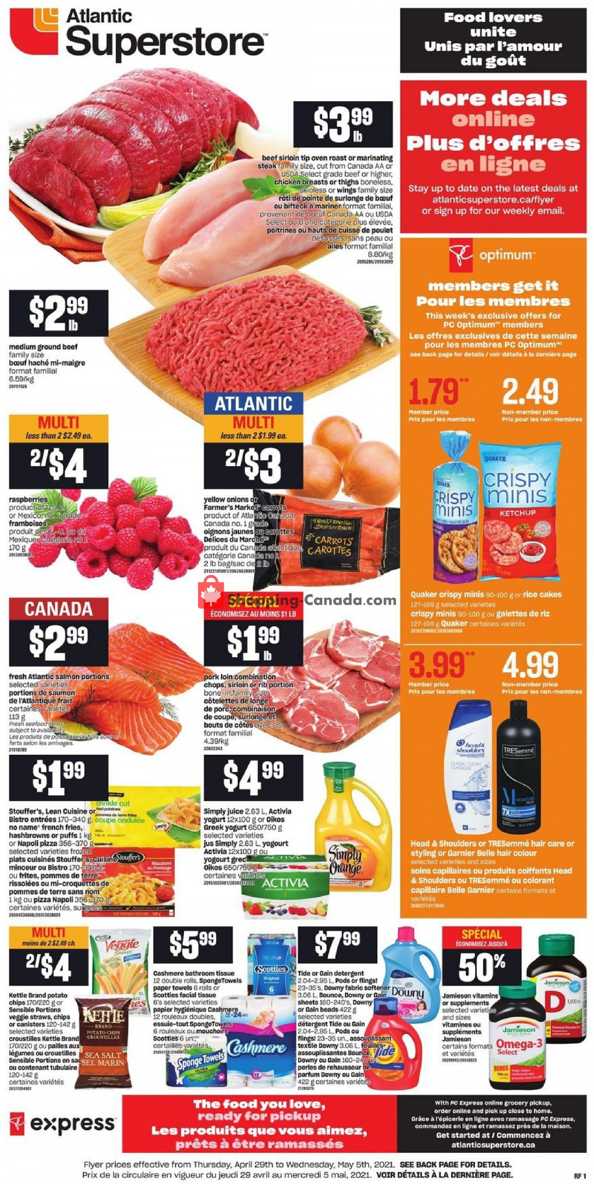 Atlantic Superstore flyer from Thursday April 29, 2021 to Wednesday May 5, 2021 - page 1