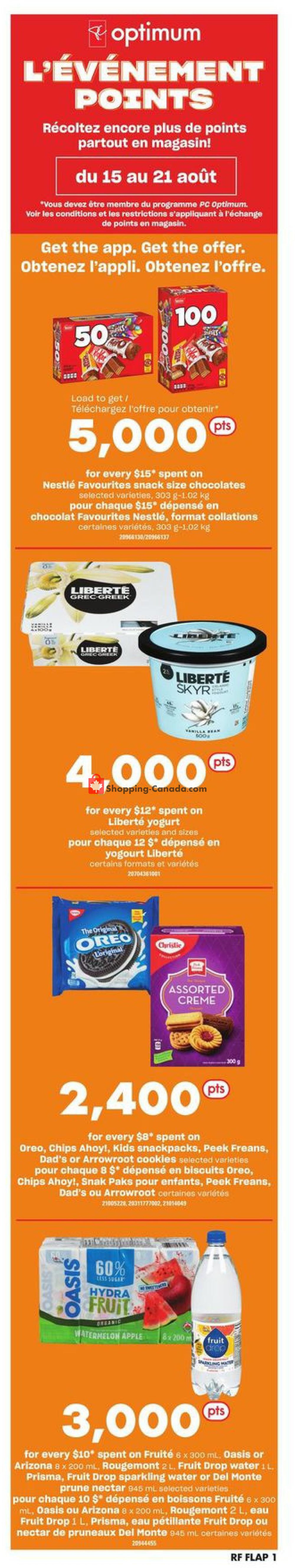 Atlantic Superstore flyer from Thursday August 15, 2019 to Wednesday August 21, 2019 - page 1