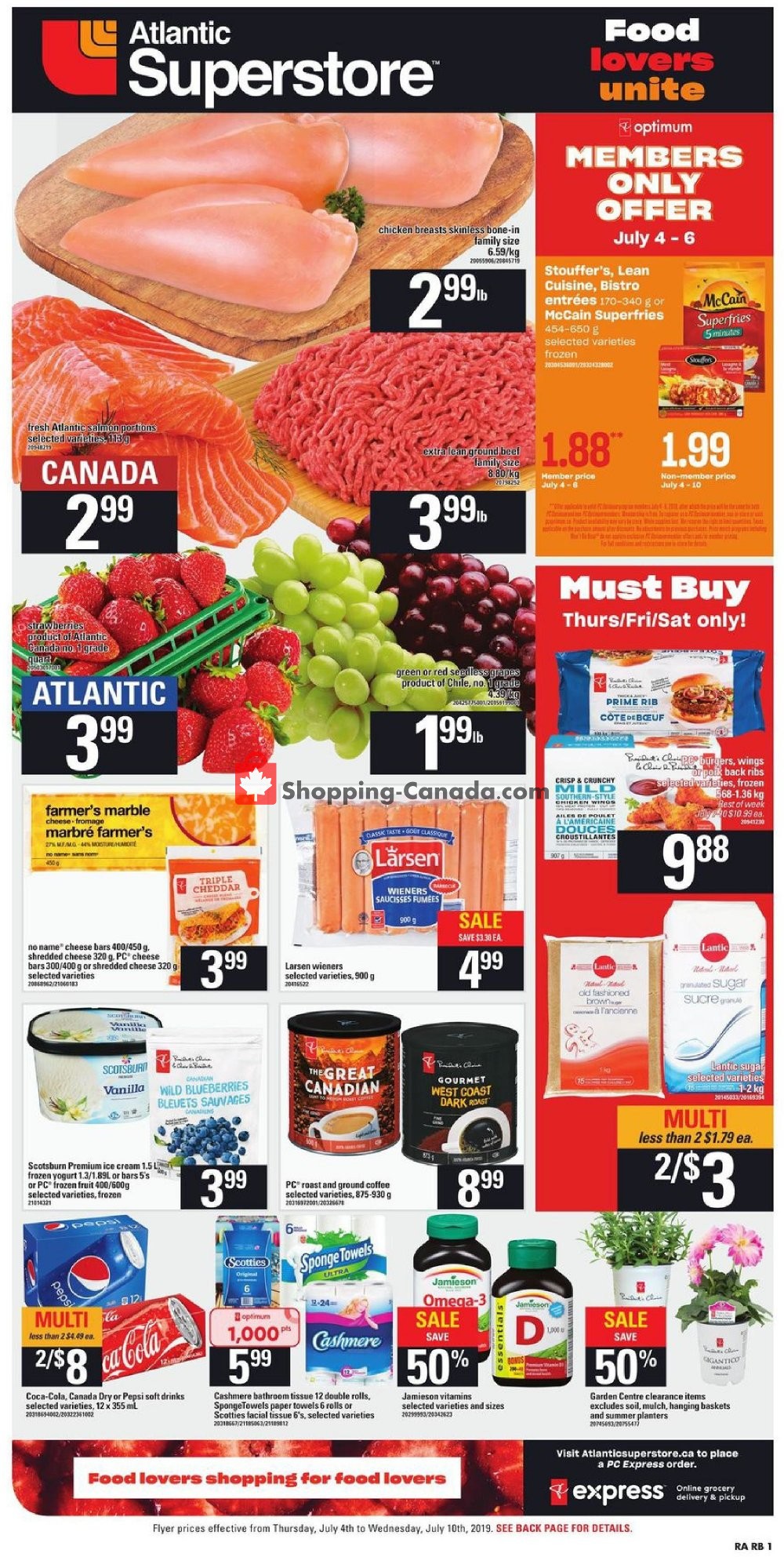 Atlantic Superstore flyer from Thursday July 4, 2019 to Wednesday July 10, 2019 - page 1