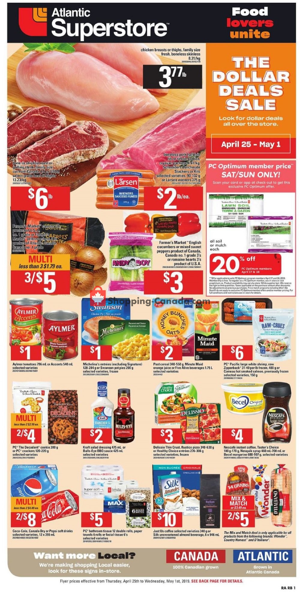 Atlantic Superstore flyer from Thursday April 25, 2019 to Wednesday May 1, 2019 - page 1