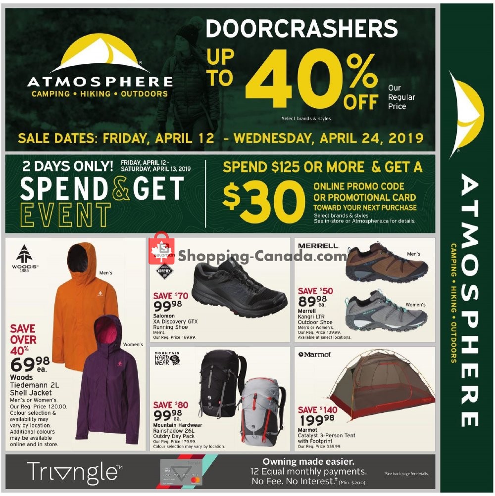 Atmosphere flyer from Friday April 12, 2019 to Wednesday April 24, 2019 - page 1