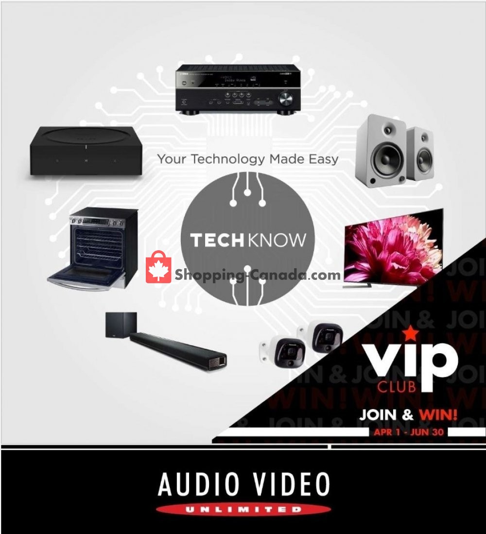 Audio Video Unlimited flyer from Monday April 1, 2019 to Sunday June 30, 2019 - page 1
