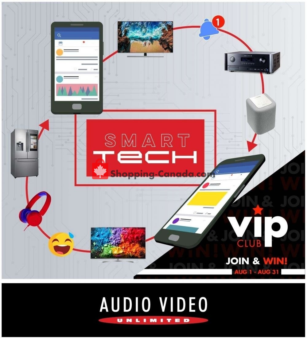 Audio Video Unlimited flyer from Thursday August 1, 2019 to Saturday August 31, 2019 - page 1