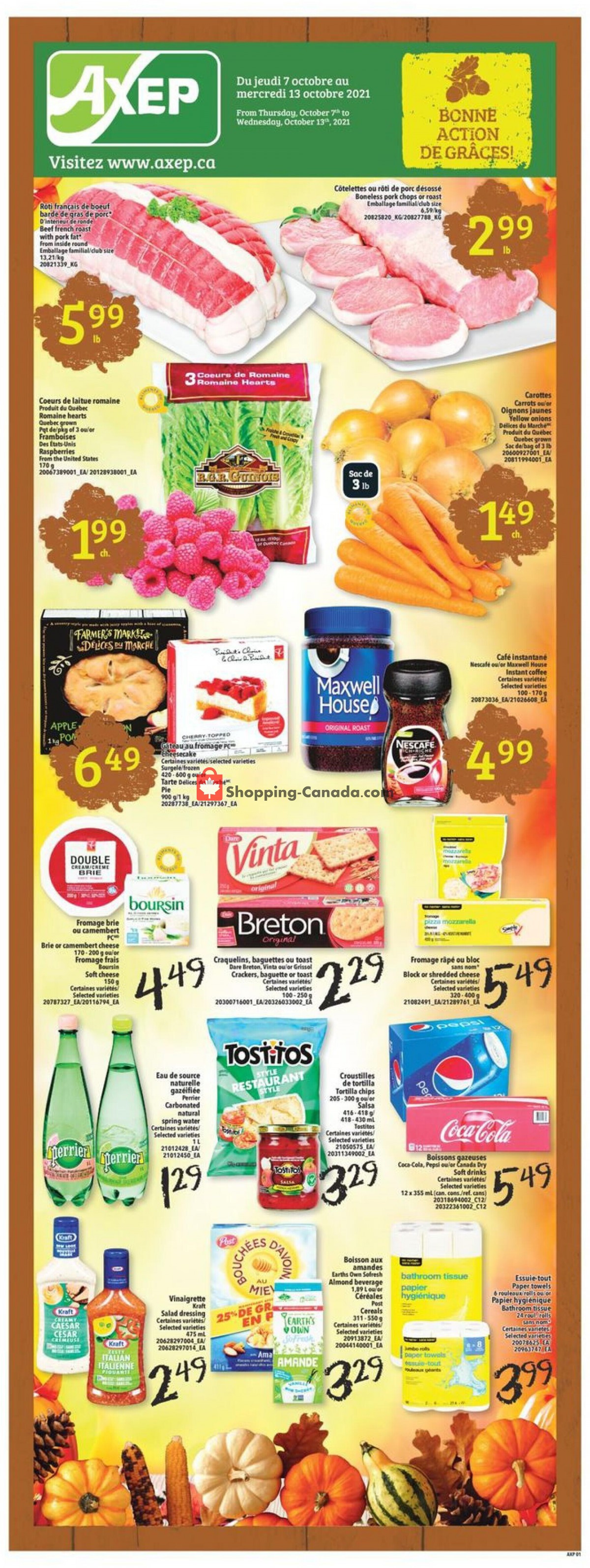Axep flyer from Thursday October 7, 2021 to Wednesday October 13, 2021 - page 1