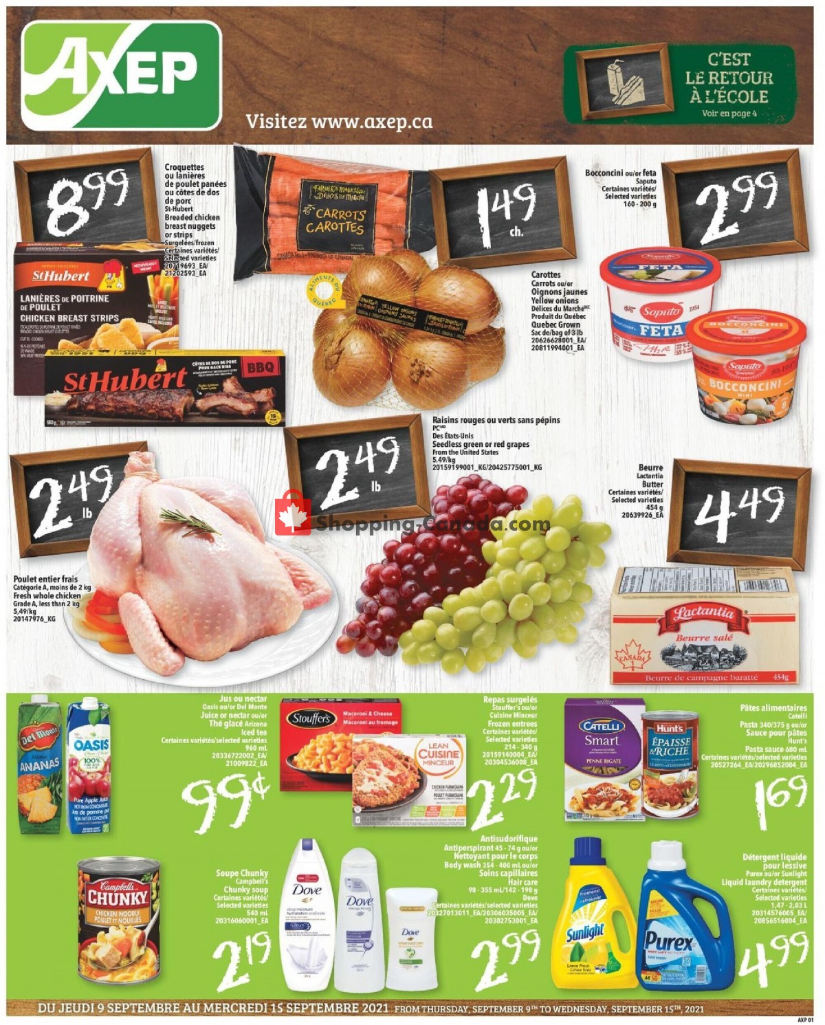 Axep flyer from Thursday September 9, 2021 to Wednesday September 15, 2021 - page 1
