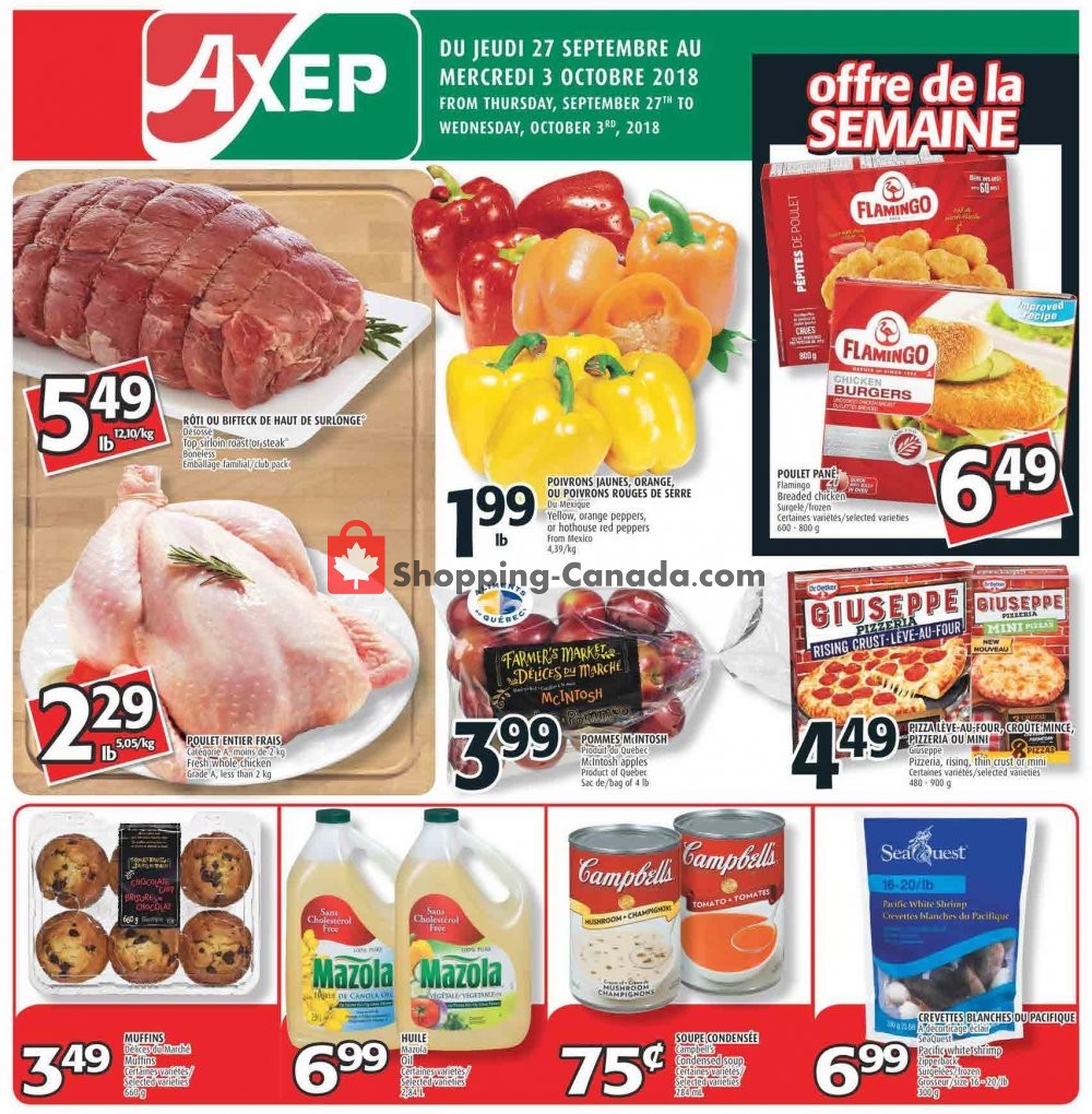 Axep flyer from Thursday September 27, 2018 to Wednesday October 3, 2018 - page 1