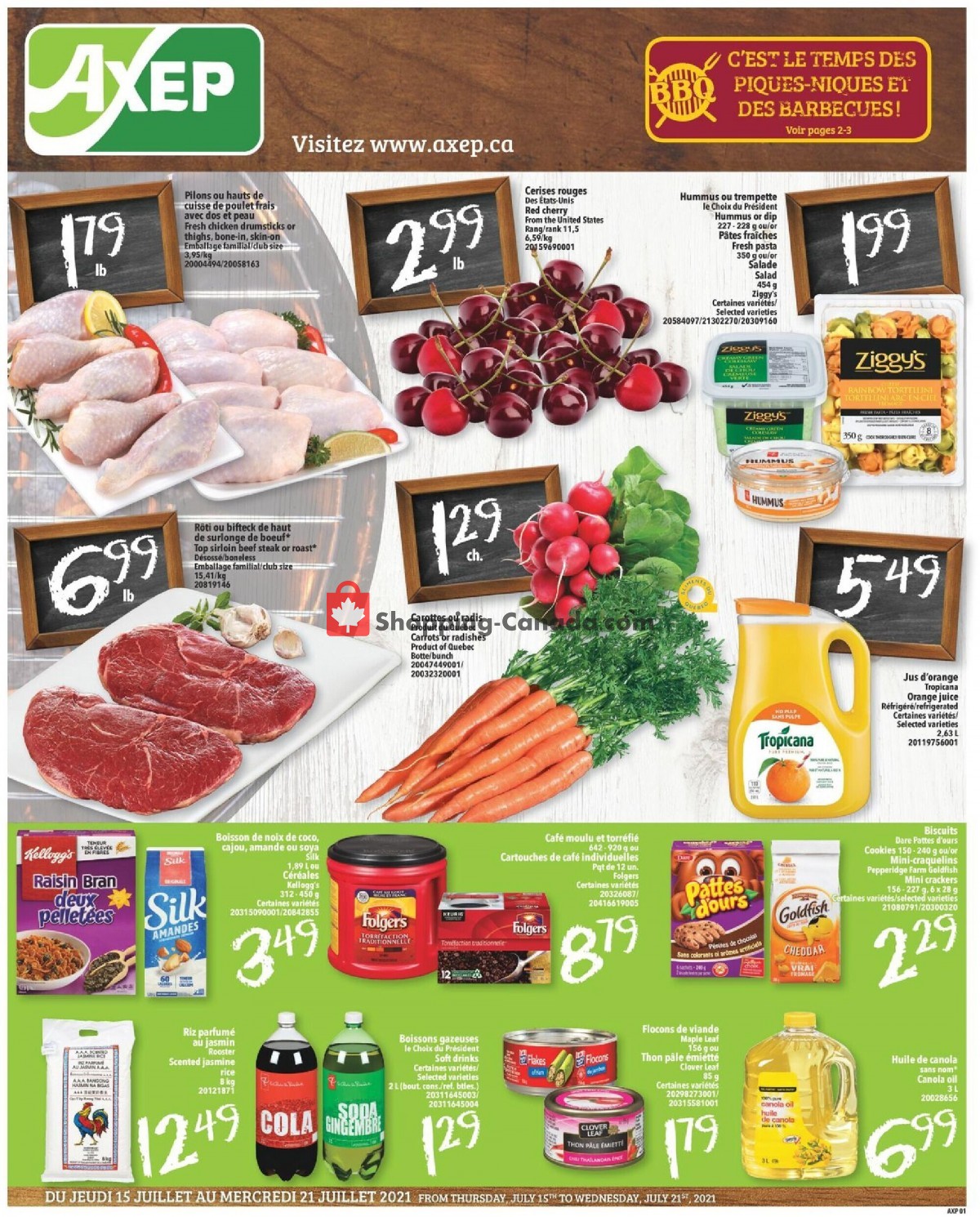 Axep flyer from Thursday July 15, 2021 to Wednesday July 21, 2021 - page 1