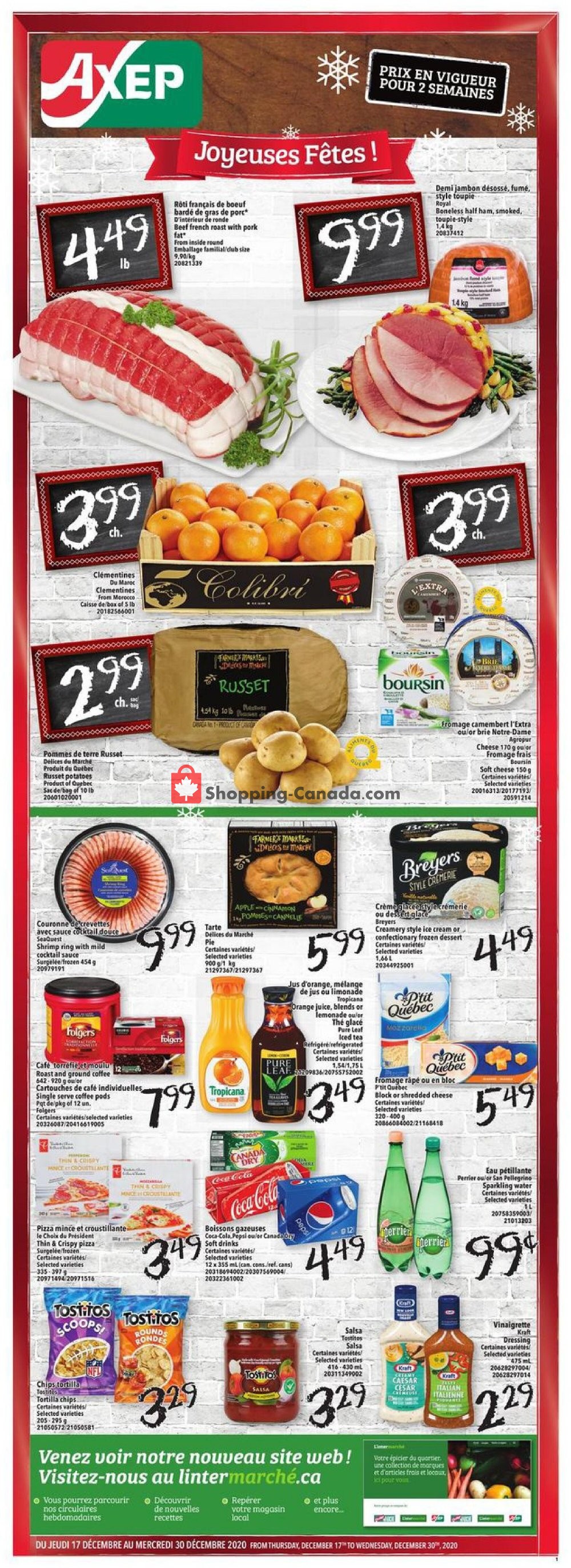 Axep flyer from Thursday December 17, 2020 to Wednesday December 30, 2020 - page 1