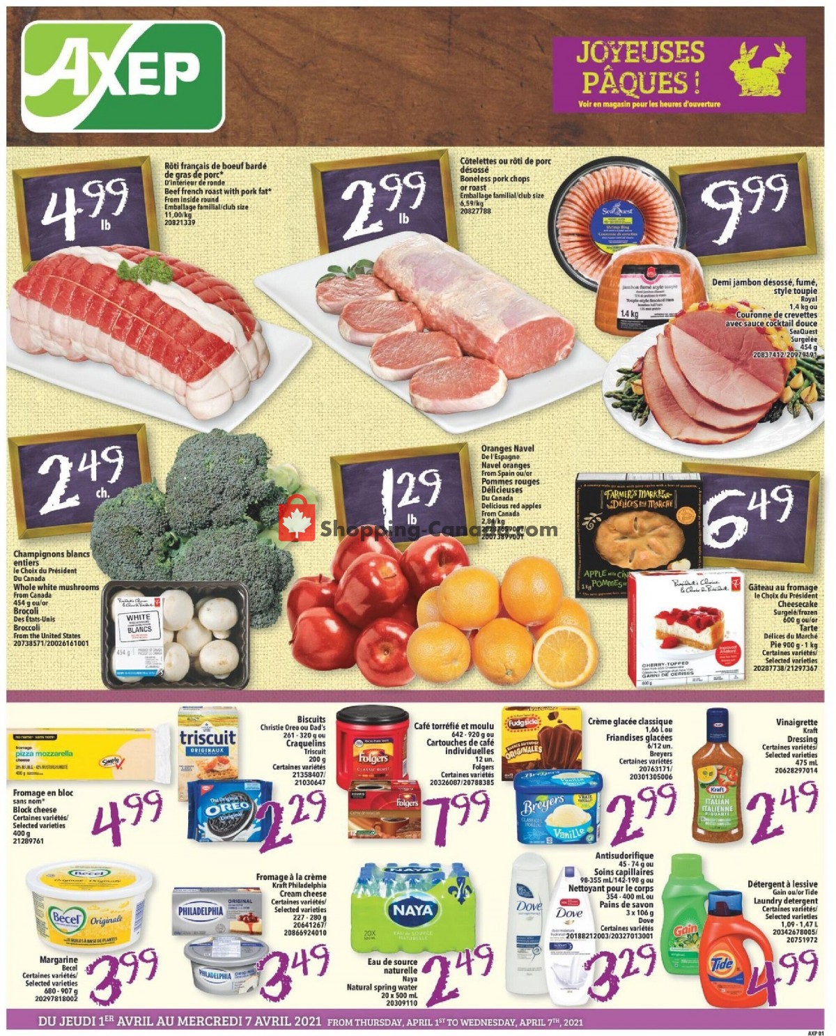 Axep flyer from Thursday April 1, 2021 to Wednesday April 7, 2021 - page 1