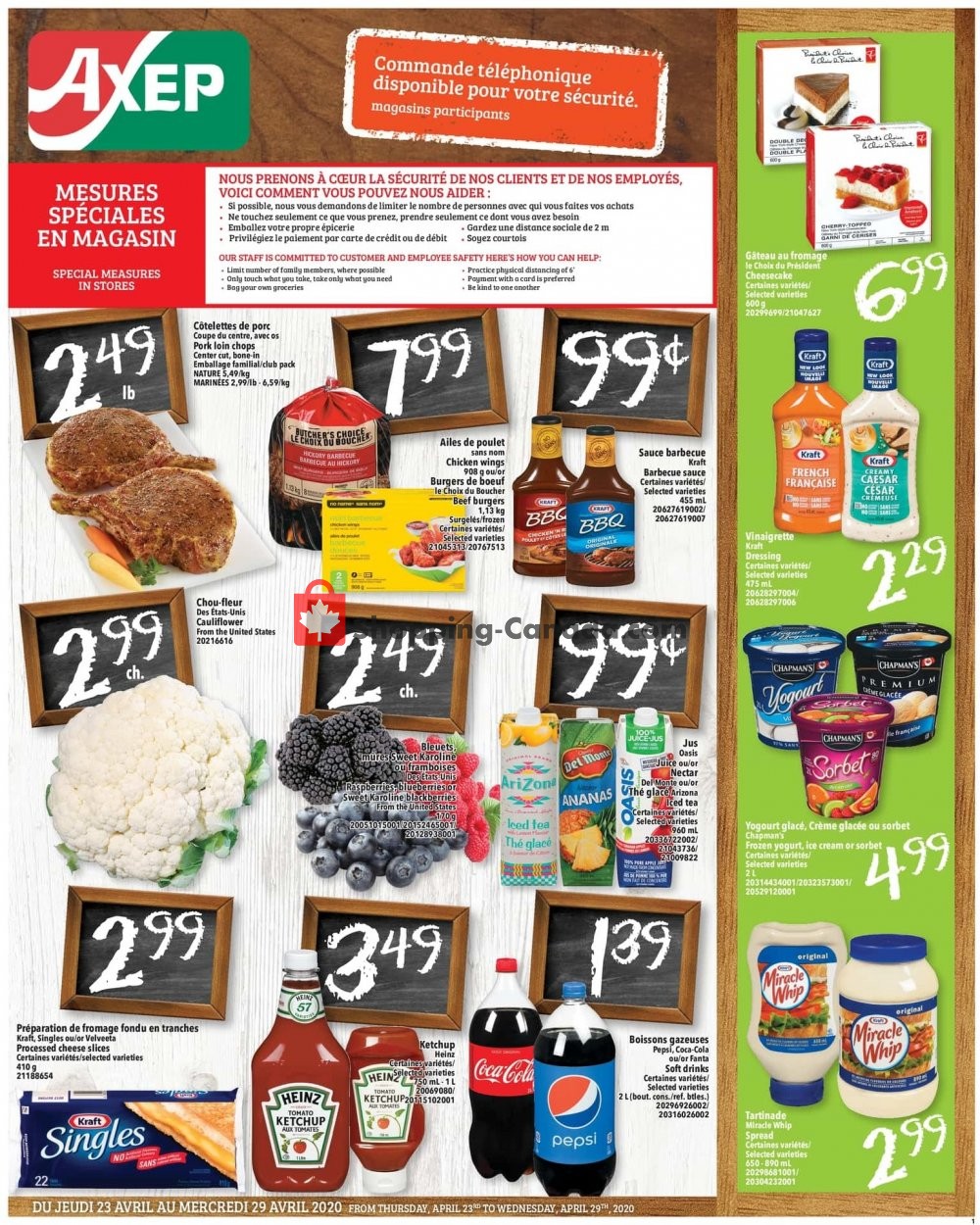 Axep flyer from Thursday April 23, 2020 to Wednesday April 29, 2020 - page 1