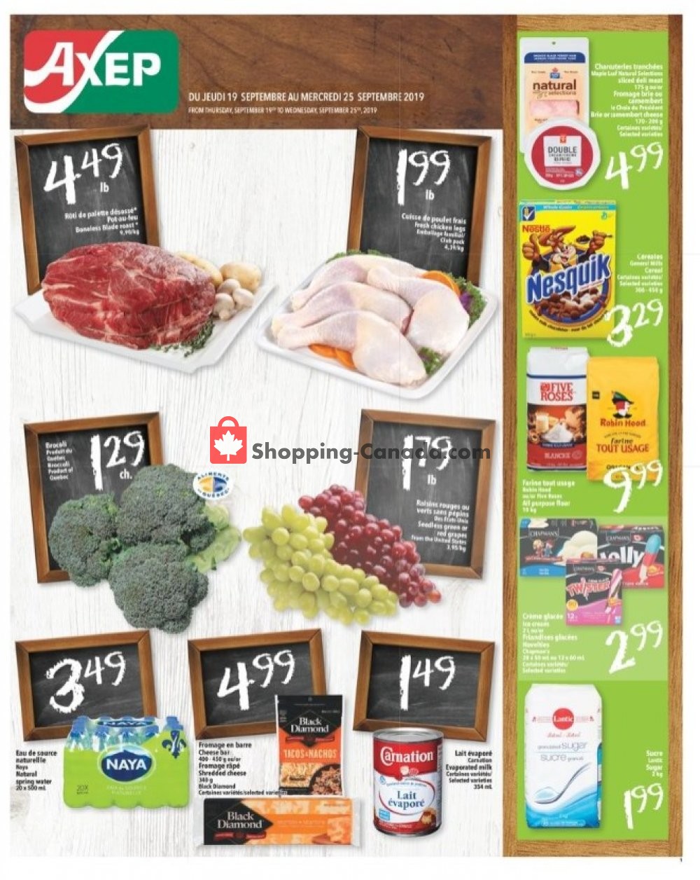 Axep flyer from Thursday September 19, 2019 to Wednesday September 25, 2019 - page 1