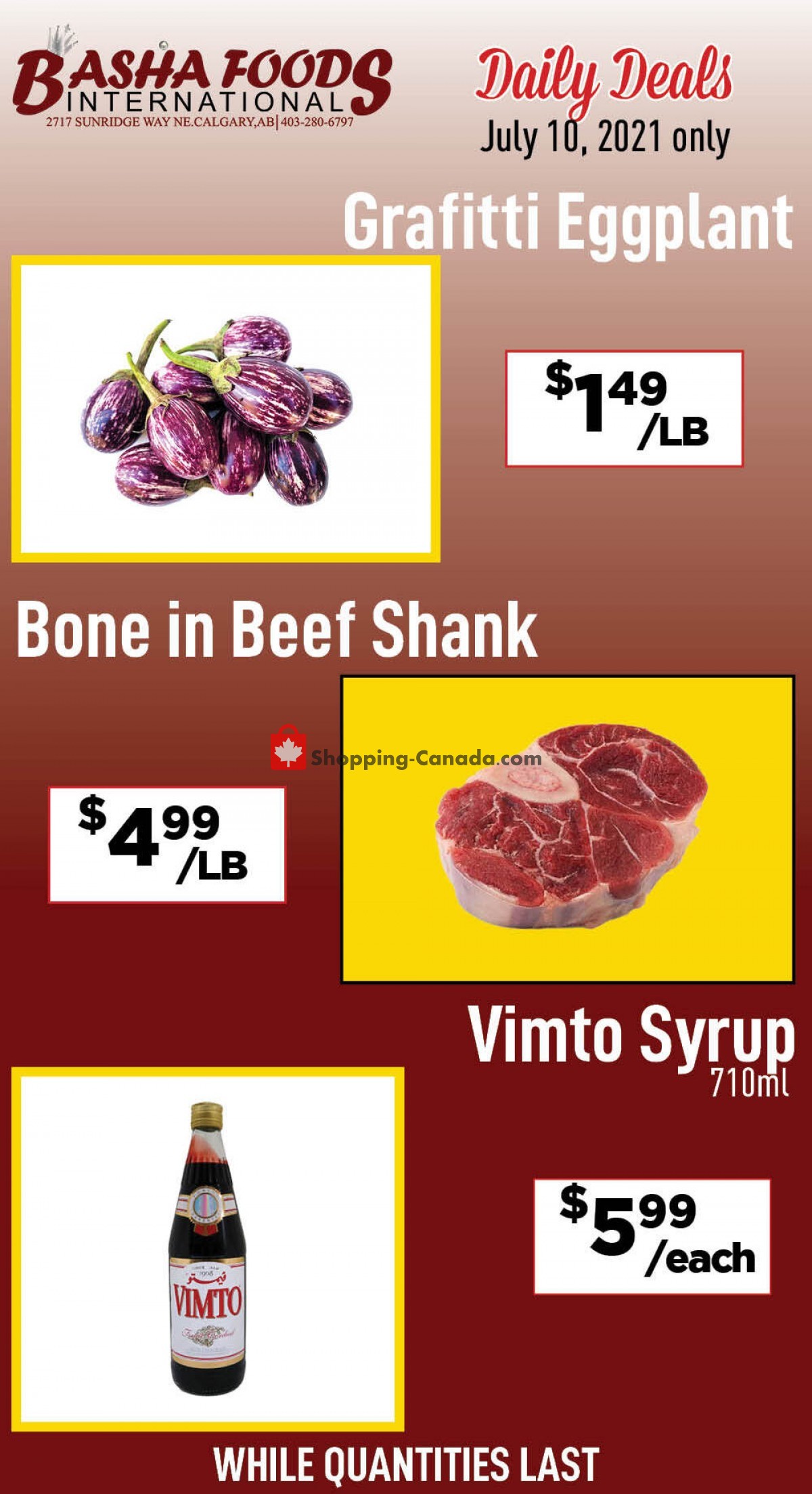 Basha Foods International flyer from Saturday July 10, 2021 to Saturday July 10, 2021 - page 1
