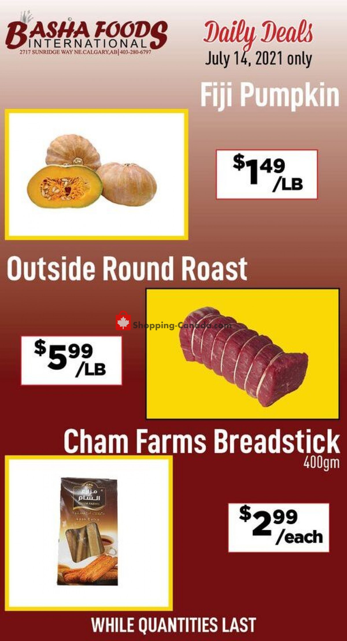 Basha Foods International flyer from Wednesday July 14, 2021 to Wednesday July 14, 2021 - page 1