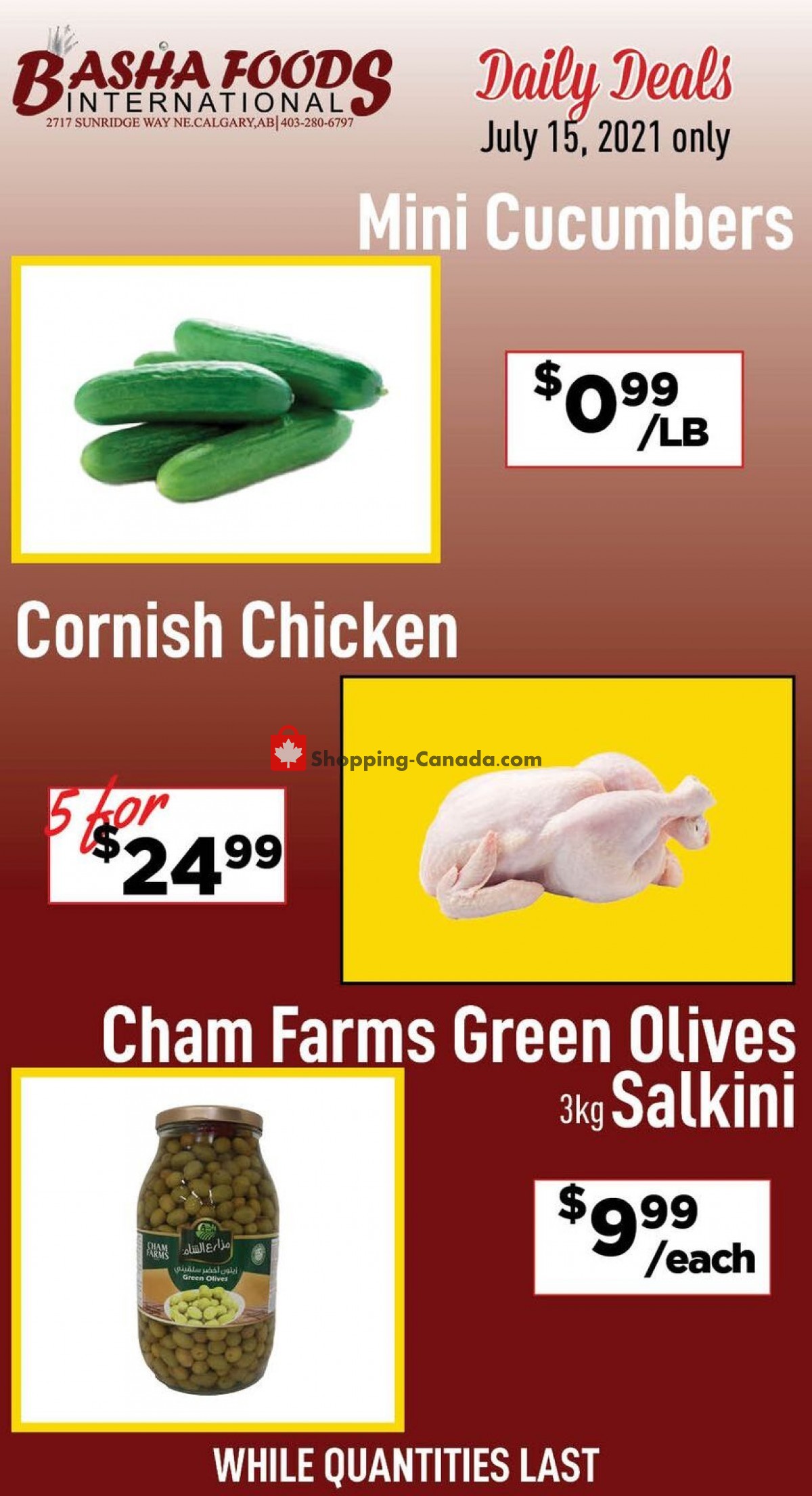 Basha Foods International flyer from Thursday July 15, 2021 to Thursday July 15, 2021 - page 1