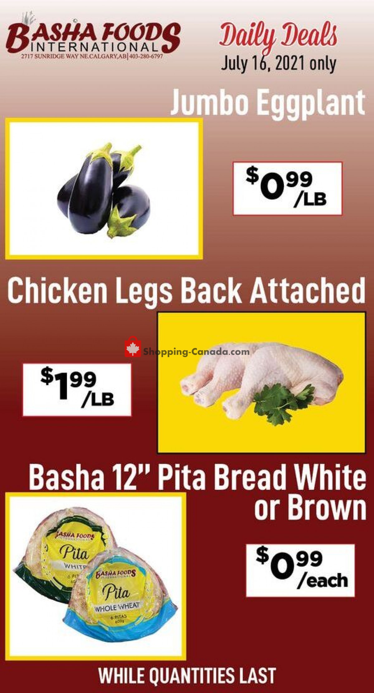 Basha Foods International flyer from Friday July 16, 2021 to Friday July 16, 2021 - page 1