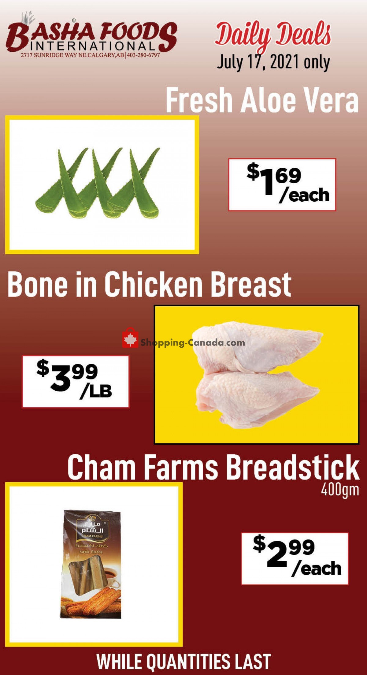 Basha Foods International flyer from Saturday July 17, 2021 to Saturday July 17, 2021 - page 1