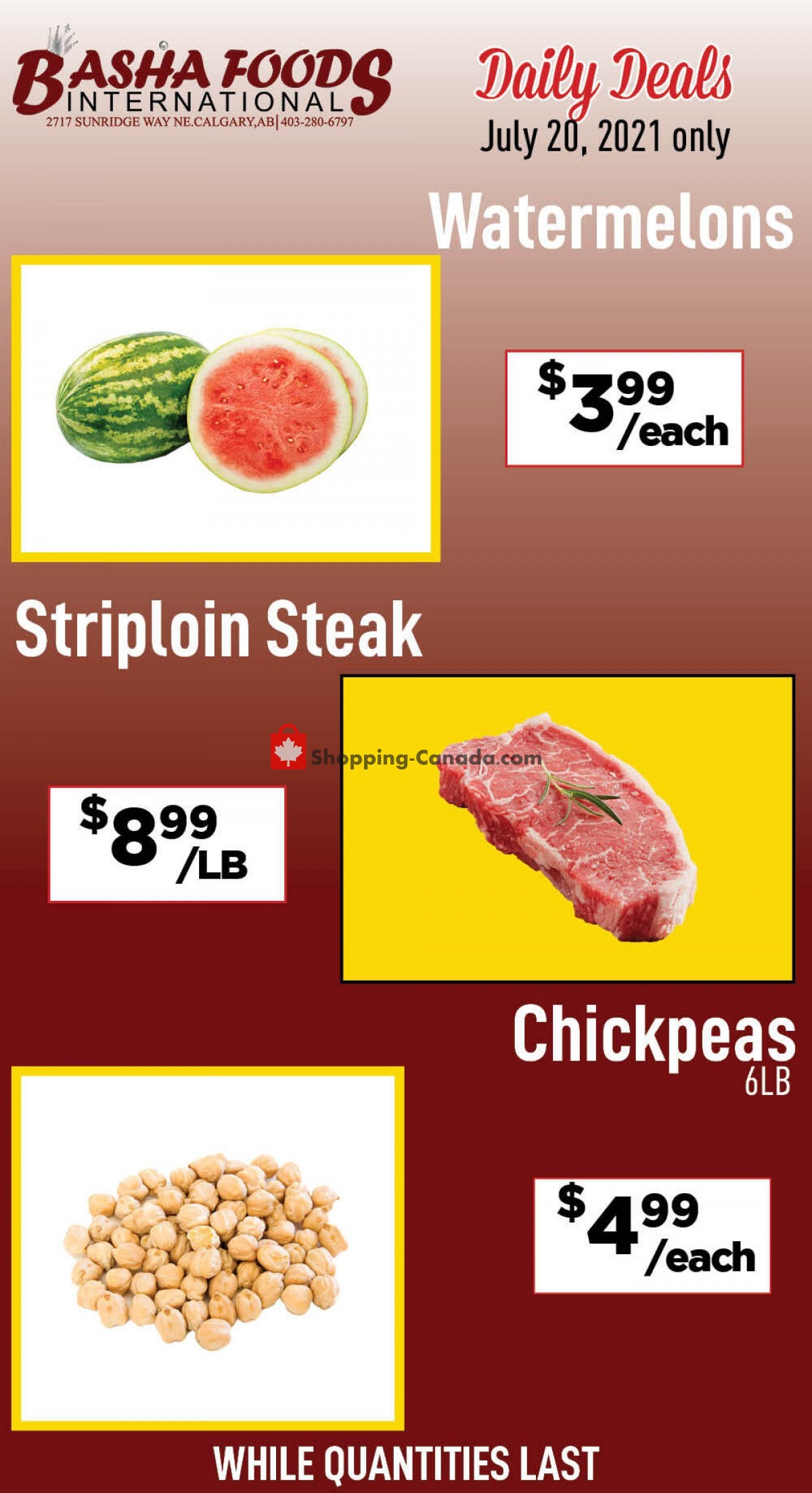 Basha Foods International flyer from Tuesday July 20, 2021 to Tuesday July 20, 2021 - page 1
