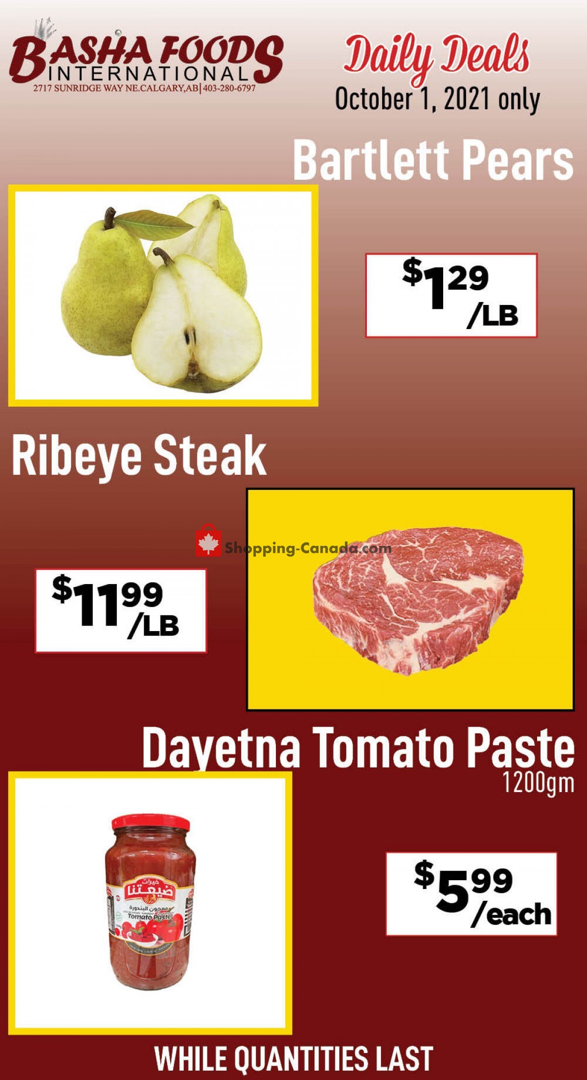 Basha Foods International flyer from Friday October 1, 2021 to Friday October 1, 2021 - page 1