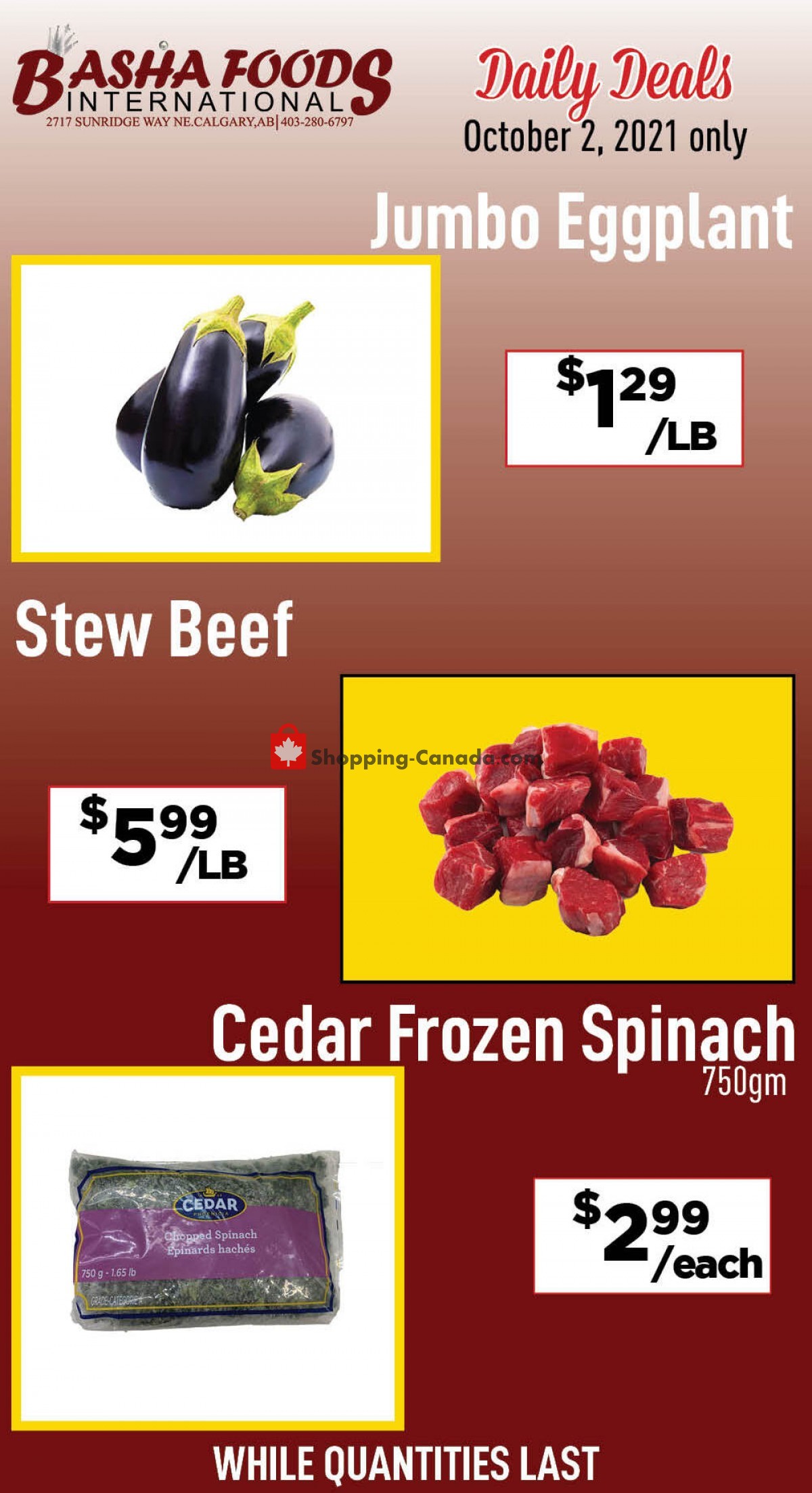 Basha Foods International flyer from Saturday October 2, 2021 to Saturday October 2, 2021 - page 1