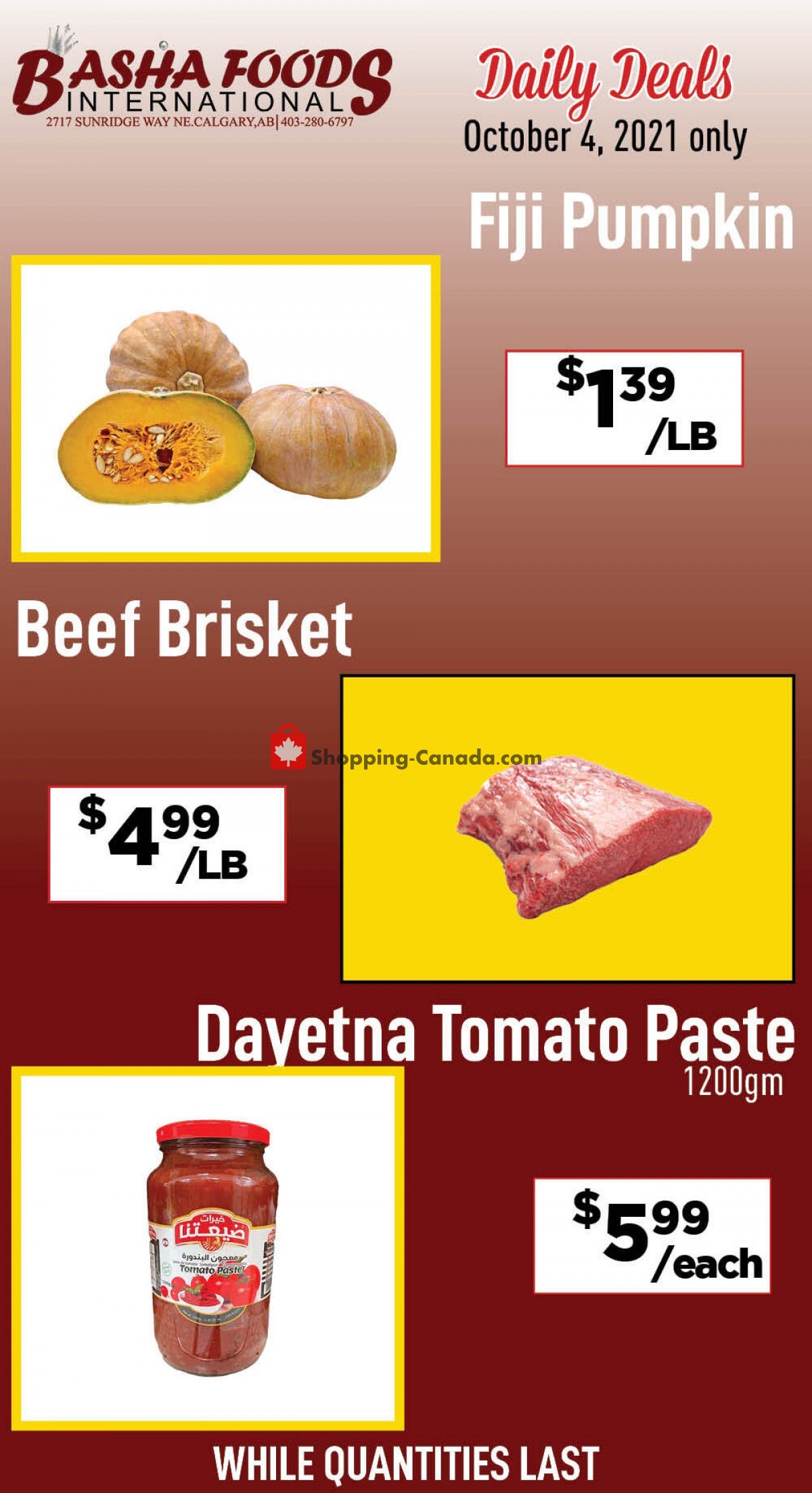 Basha Foods International flyer from Monday October 4, 2021 to Monday October 4, 2021 - page 1
