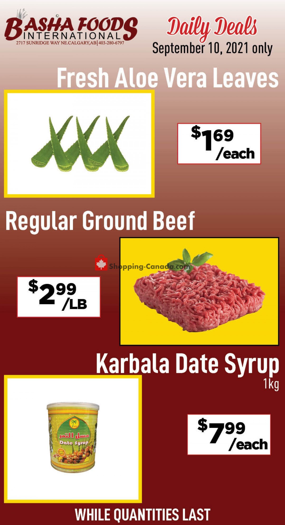 Basha Foods International flyer from Friday September 10, 2021 to Friday September 10, 2021 - page 1