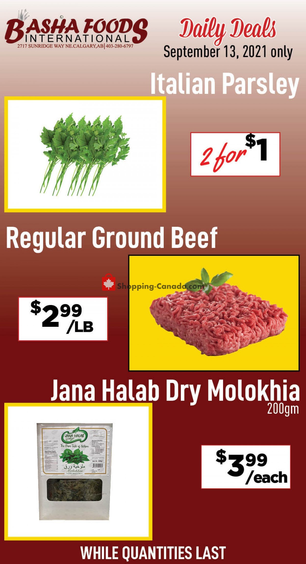 Basha Foods International flyer from Monday September 13, 2021 to Monday September 13, 2021 - page 1